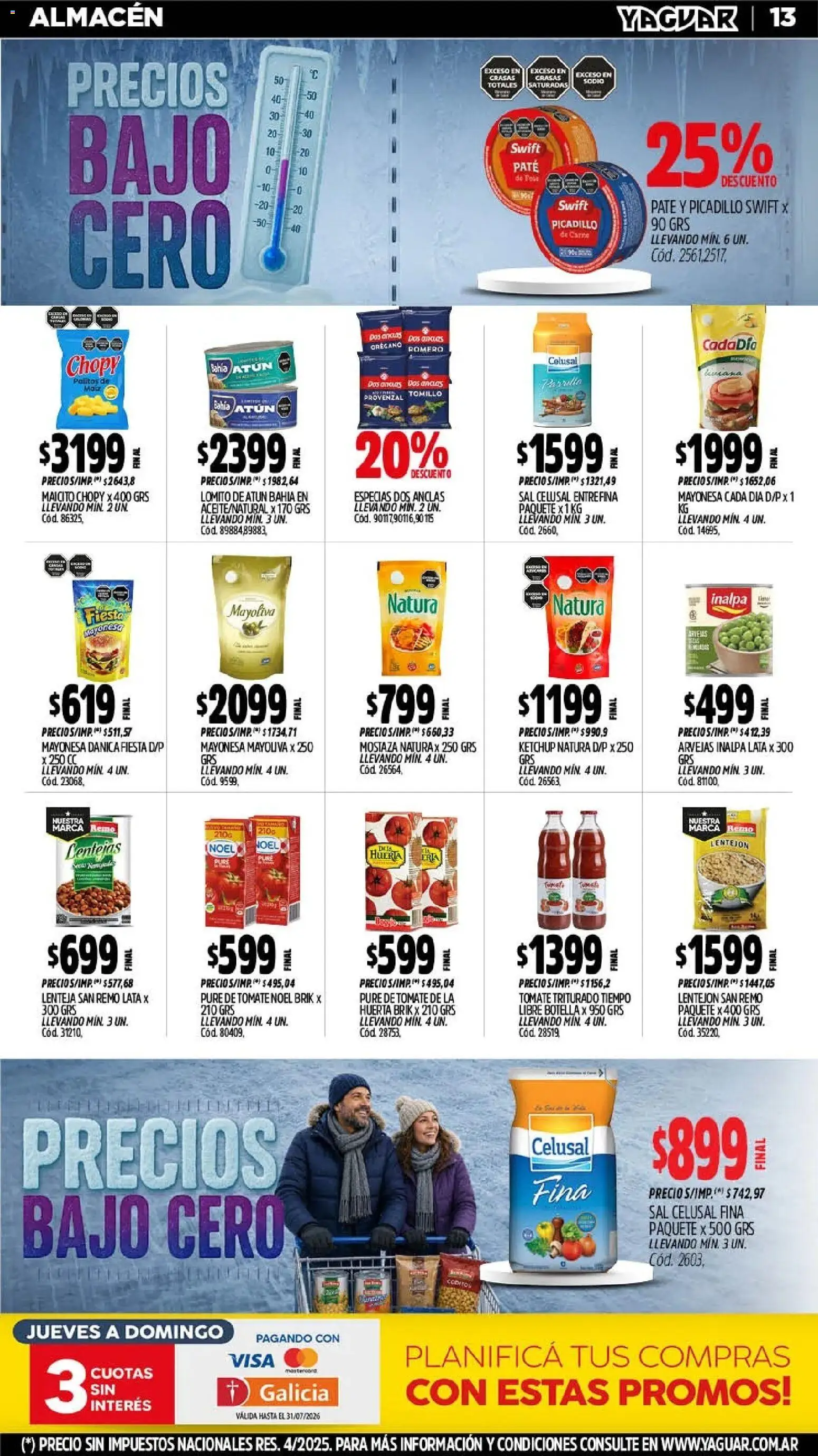 Yaguar - Oferta Semanal Santa Fé │ válido desde el 20/07/2026 | Página: 13 | Productos: Botella, Sal, Tomate, Orégano
