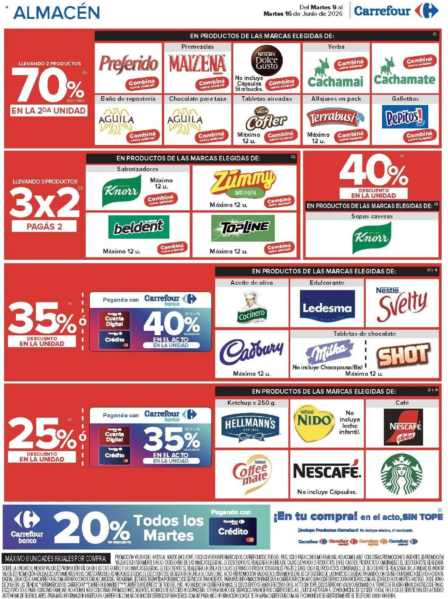 Carrefour ofertas │ válido desde el 09.06.2026 | Página: 12 | Productos: Teléfono, Aceite, Café, Chocolate