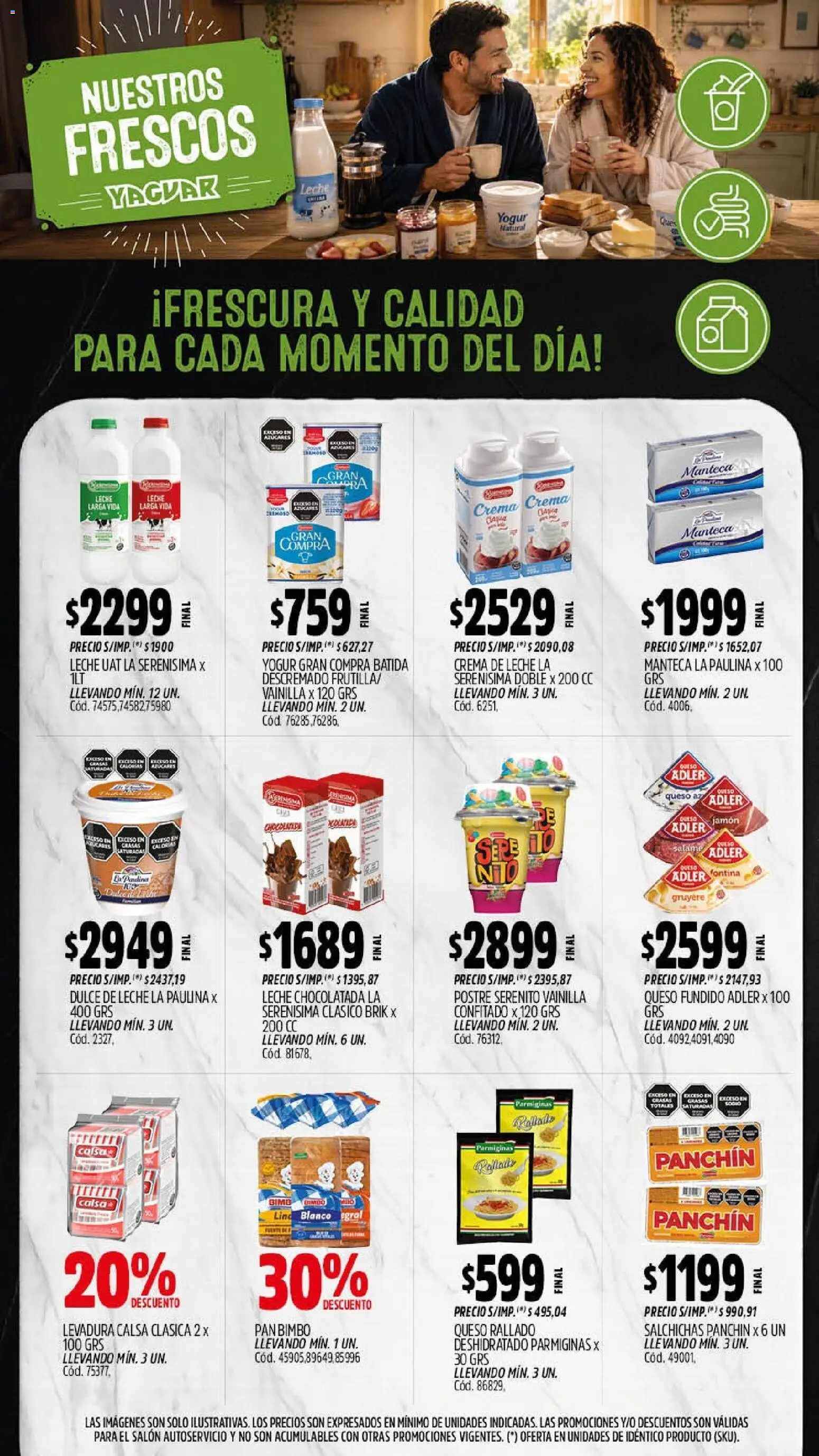 Yaguar catálogo │ válido desde el 14/09/2026 | Página: 11 | Productos: Leche, Manteca, Postre, Salchichas