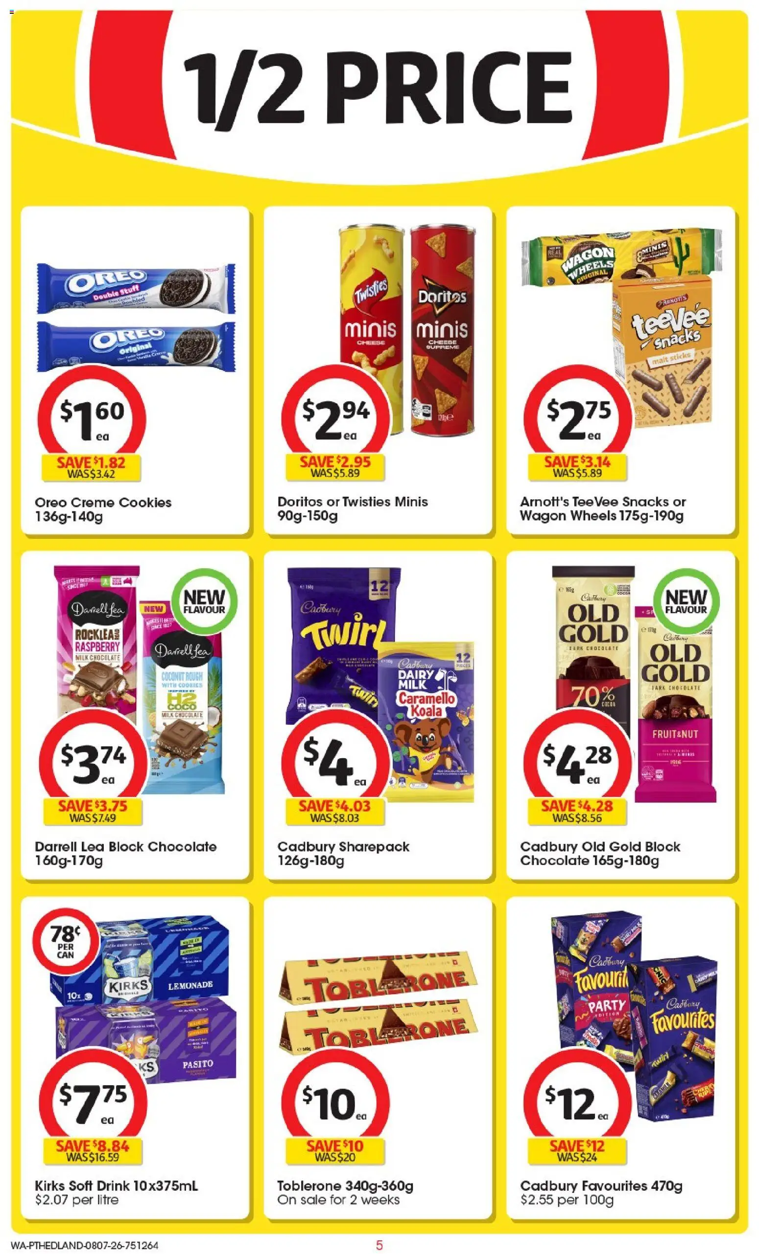 Coles catalogue - valid from 08/07/2026 | Page: 5 | Products: Milk, Dairy, Cheese, Chocolate