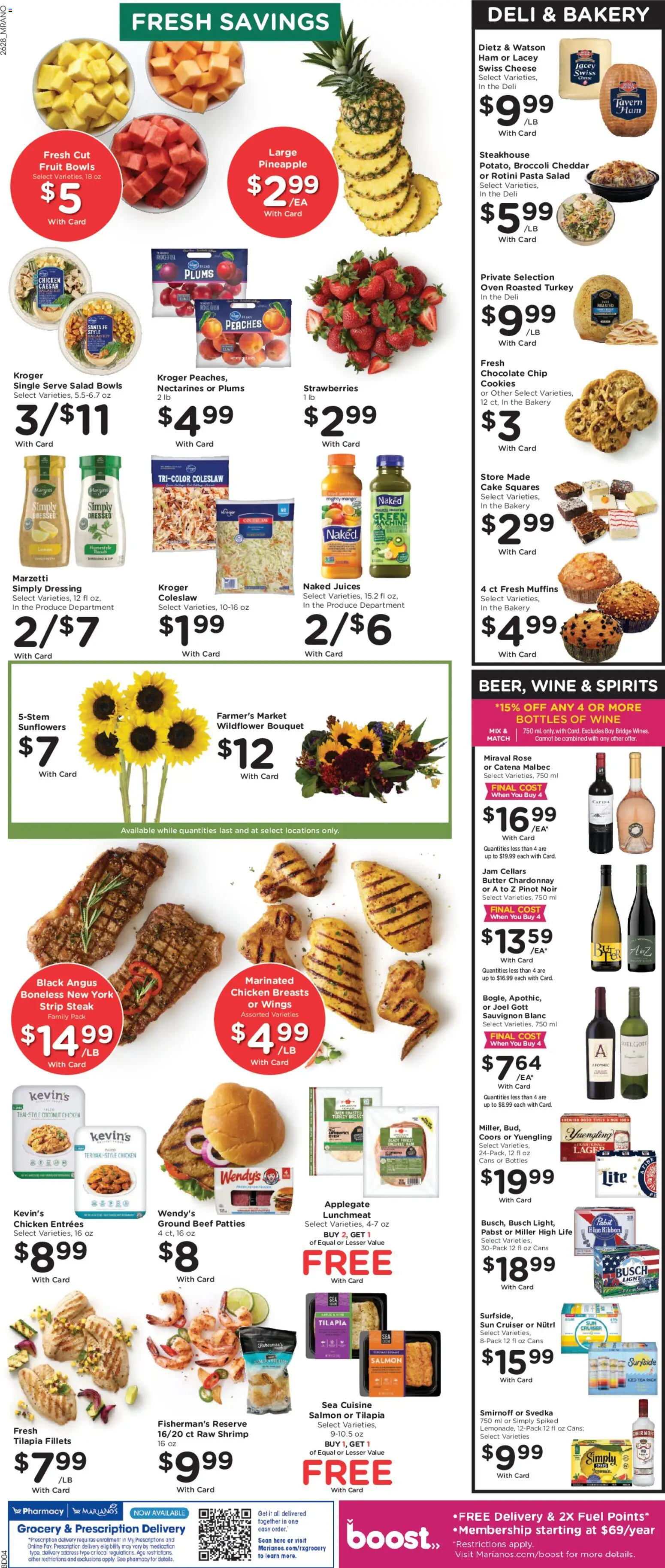 Mariano's Weekly Ad - valid from 08/12/2026 | Page: 10 | Products: Shrimp, Salad, Jam, Salmon