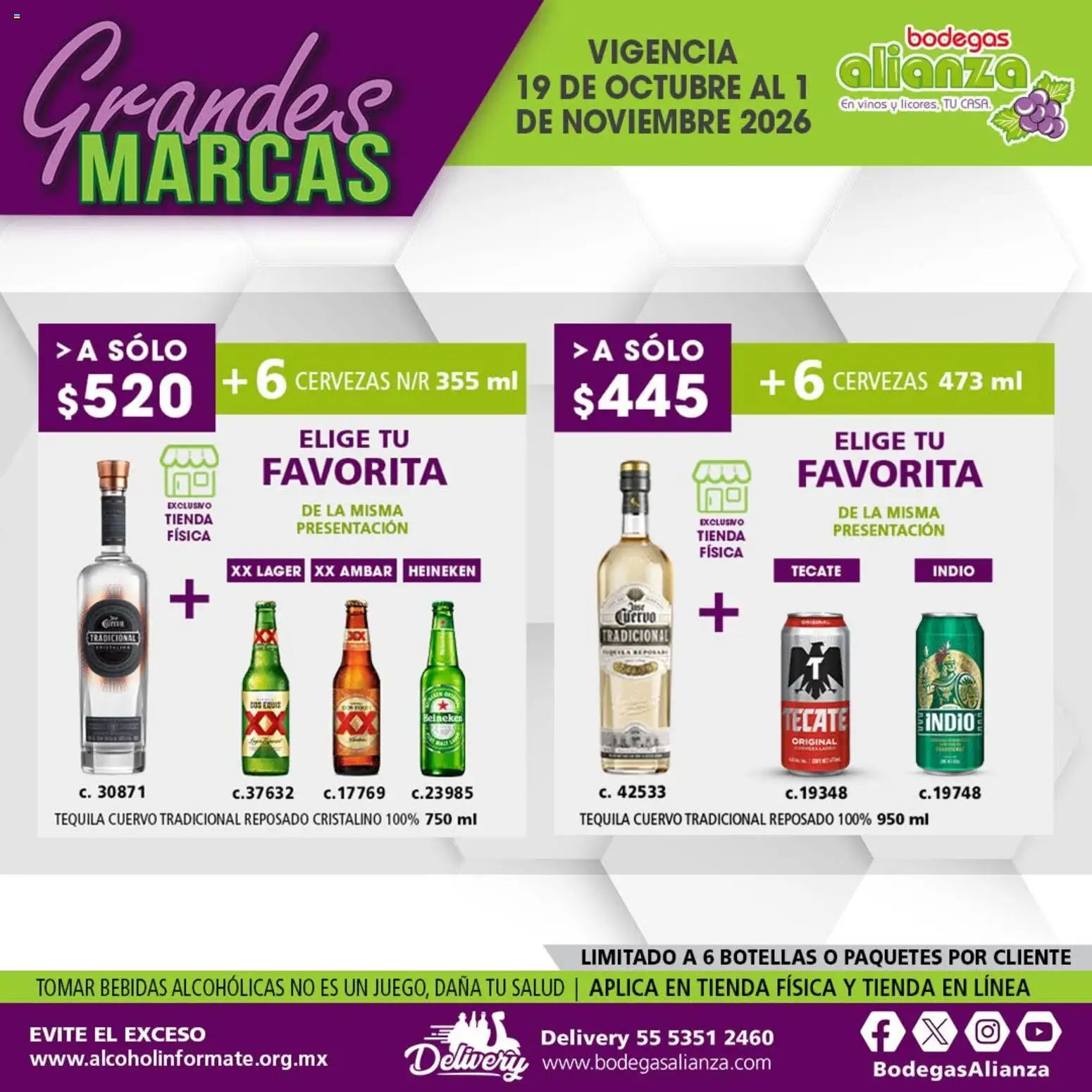 Nuevas ofertas de Bodegas Alianza válidas en toda la República Mexicana desde el 19/10/2026. ¡Encuentra las mejores ofertas en Bodegas Alianza catálogo Grandes Marcas! | Página: 6