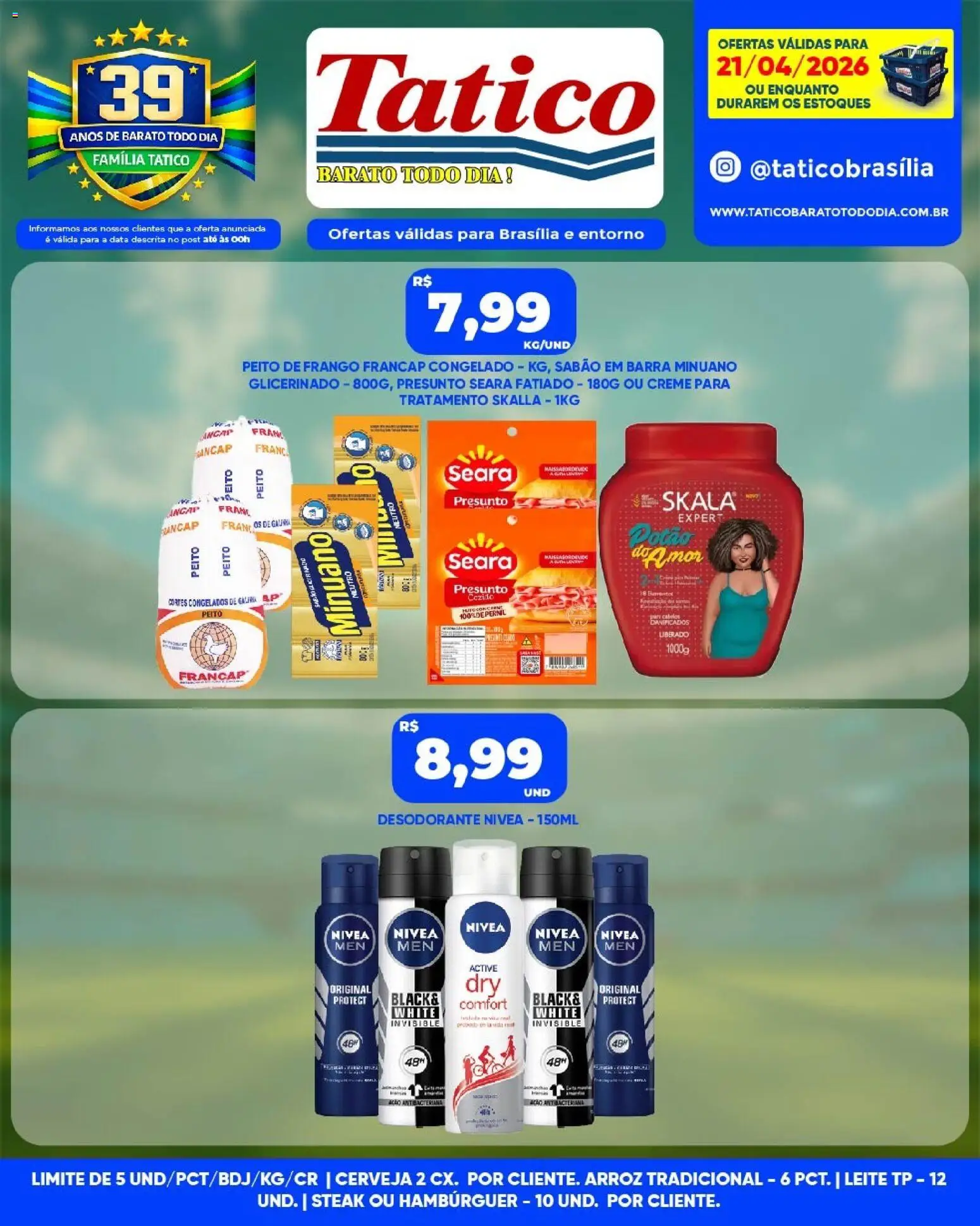 Tatico Folheto - válido de 21.04.2026 | Página: 8 | Produtos: Pernil, Presunto, Arroz, Hambúrguer
