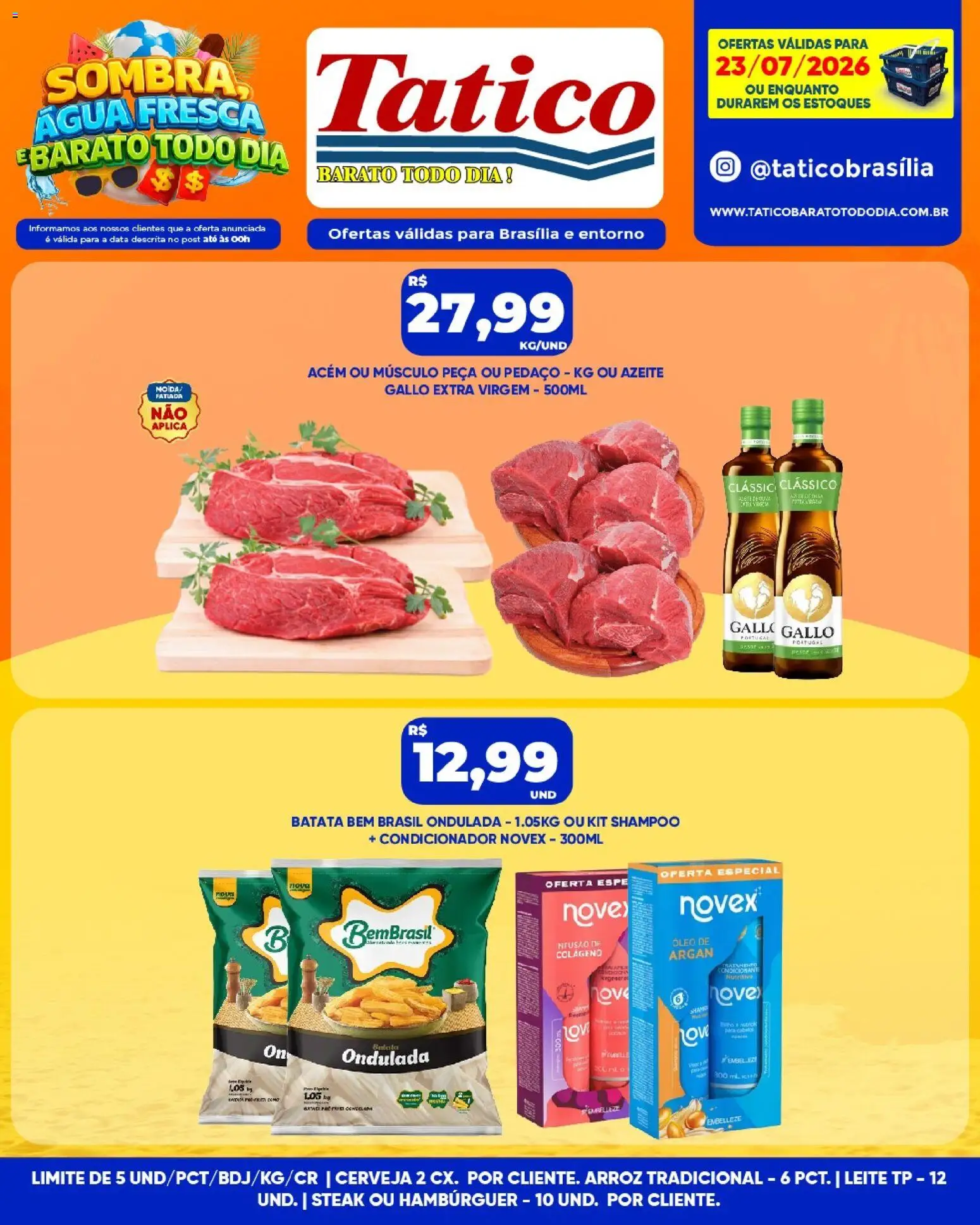 Tatico Folheto - válido de 23/07/2026 | Página: 11 | Produtos: Acém, Leite, Óleo, Azeite