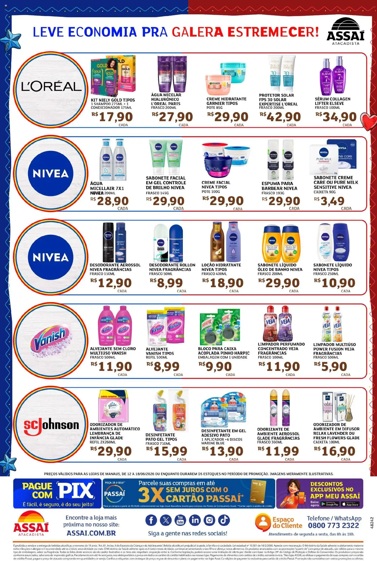 Assaí Atacadista Folheto - válido de 12.06.2026 | Página: 2 | Produtos: Alvejante, Pneus, Creme, Vanish
