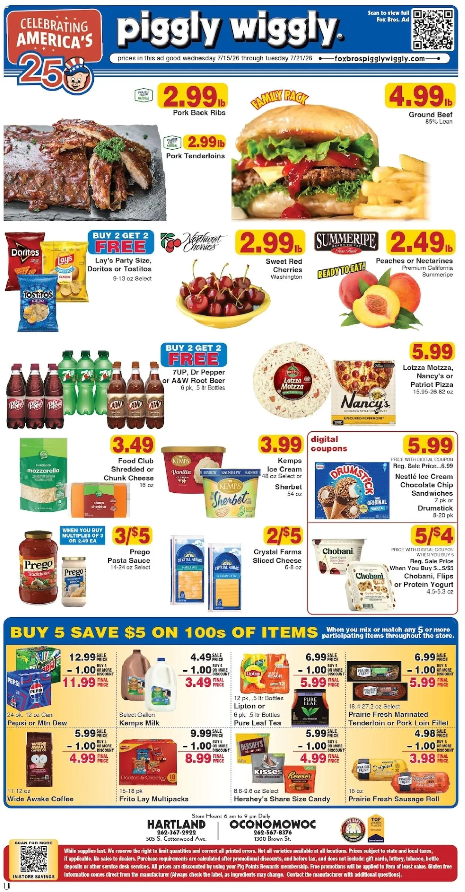 Piggly Wiggly Weekly Ad - valid from 07/15/2026 | Page: 1 | Products: Milk, Yogurt, Beer, Tea