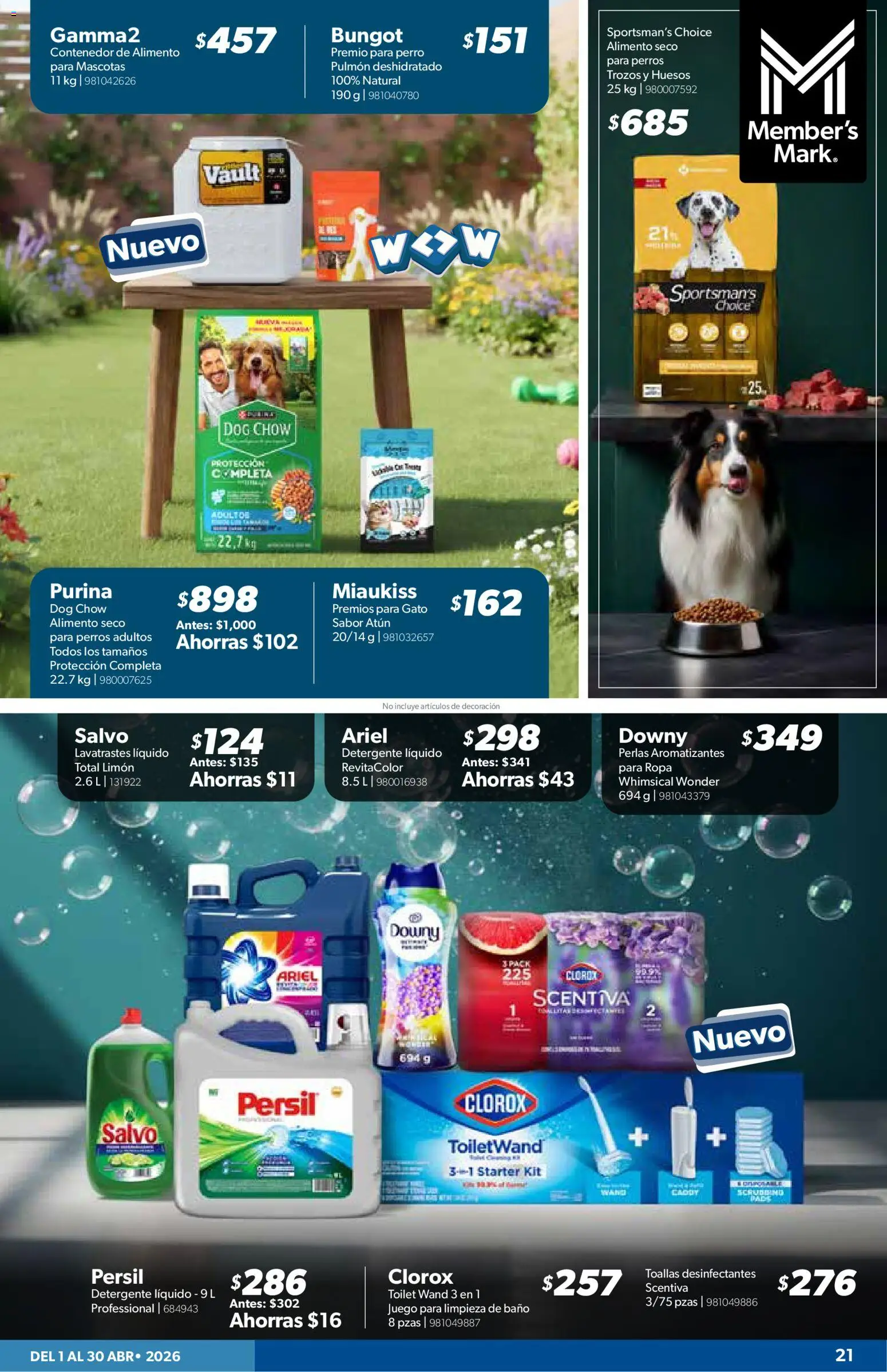 Nuevas ofertas de Sam's Club válidas en toda la República Mexicana desde el 01.04.2026. ¡Encuentra las mejores ofertas en Sam's Club catálogo! | Página: 21 | Productos: Detergente, Limón, Juego, Baño