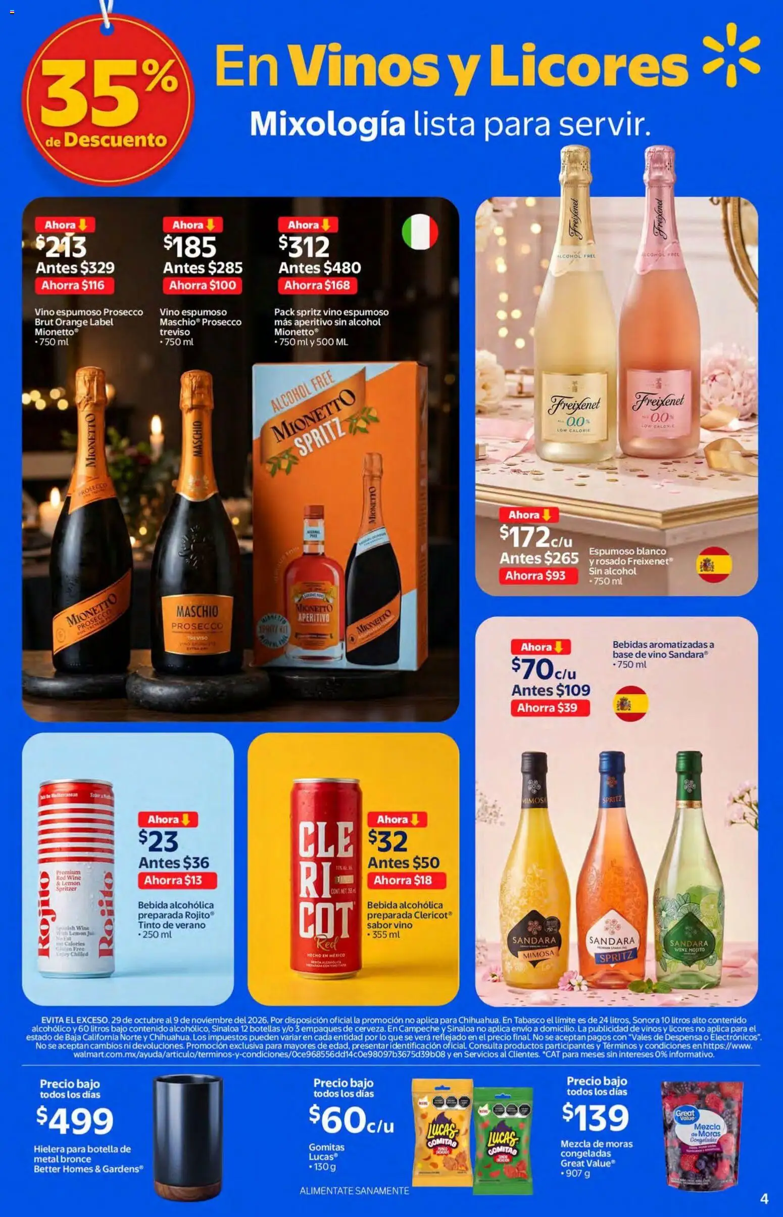 Nuevas ofertas de Walmart válidas en toda la República Mexicana desde el 29/10/2026. ¡Encuentra las mejores ofertas en Walmart folleto Vinos y Licores! | Página: 4