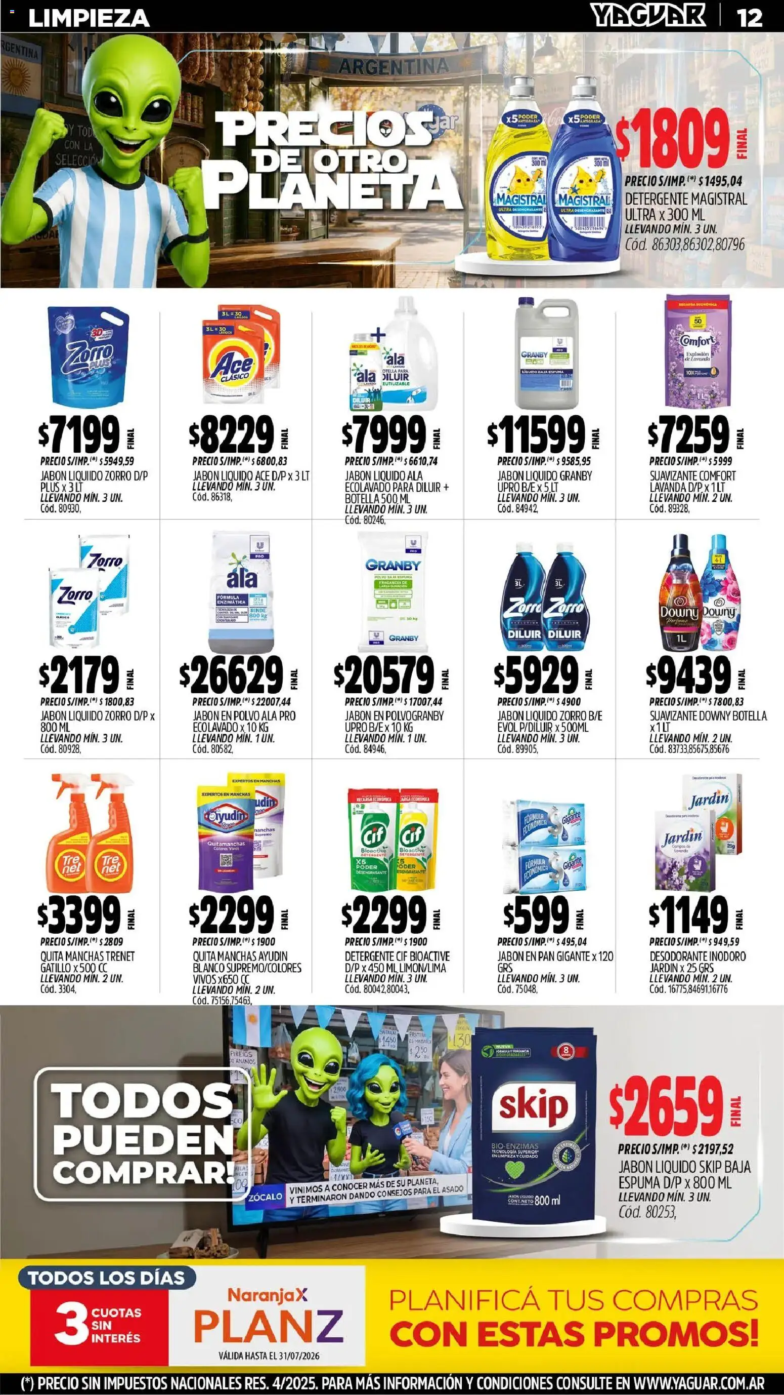 Yaguar - Oferta Semanal Córdoba │ válido desde el 29/06/2026 | Página: 13 | Productos: Zocalo, Jabón, Quitamanchas, Suavizante