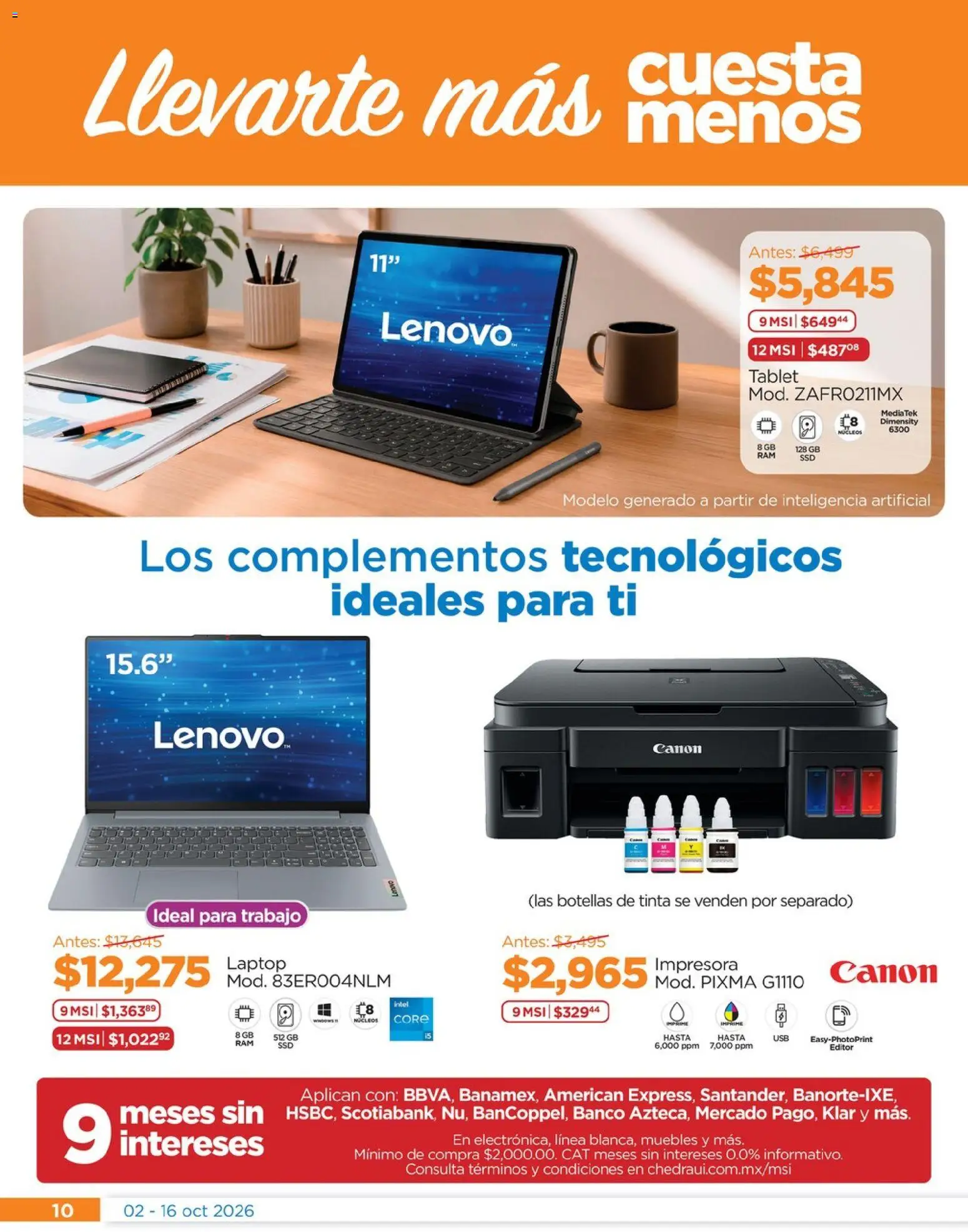 Nuevas ofertas de Chedraui válidas en toda la República Mexicana desde el 02/10/2026. ¡Encuentra las mejores ofertas en Chedraui folleto Renueva tu hogar! | Página: 10