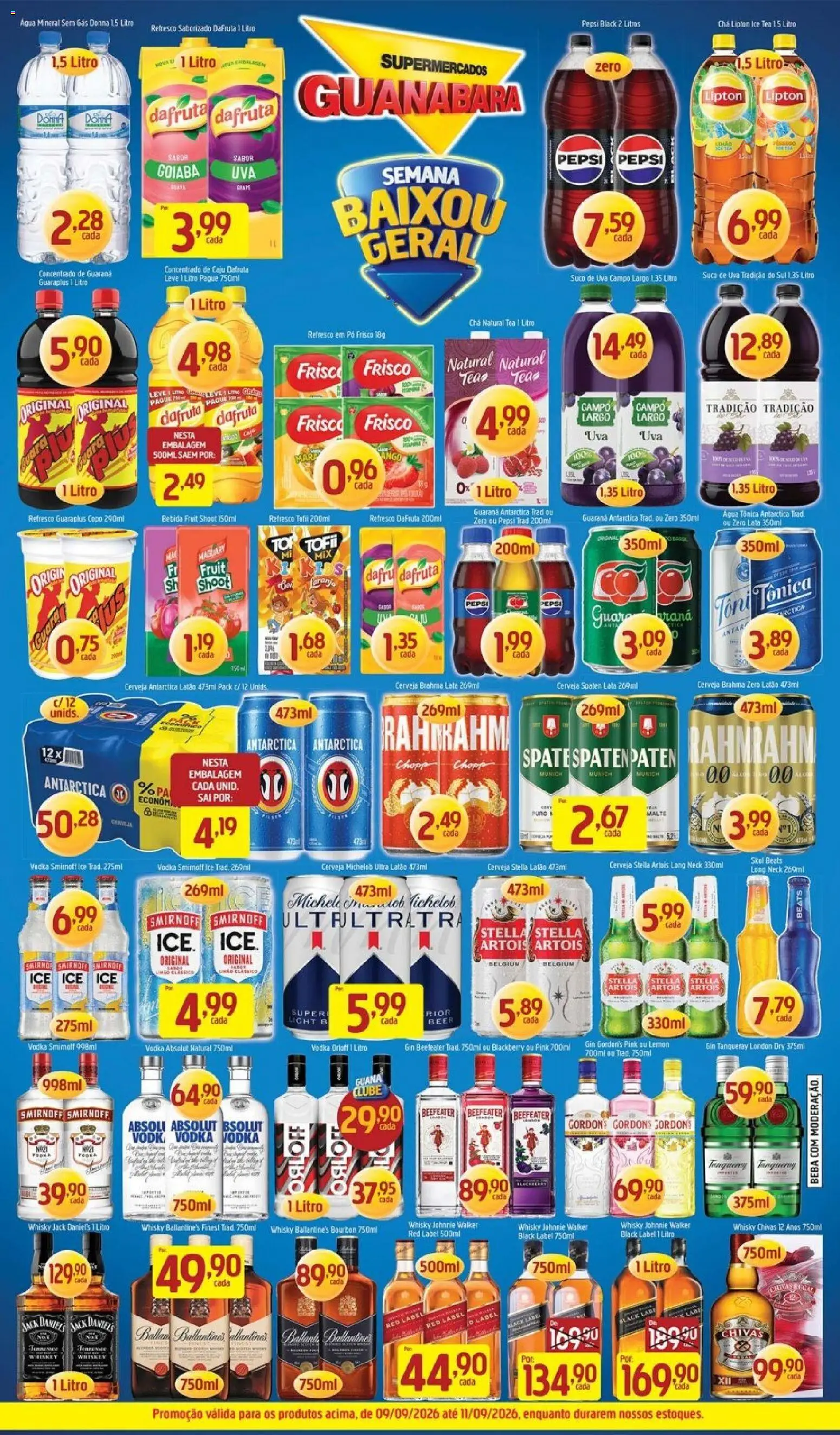 Supermercados Guanabara Folheto - válido de 09/09/2026 | Página: 7 | Produtos: Guaraná, Suco, Guaraplus, Gin Beefeater