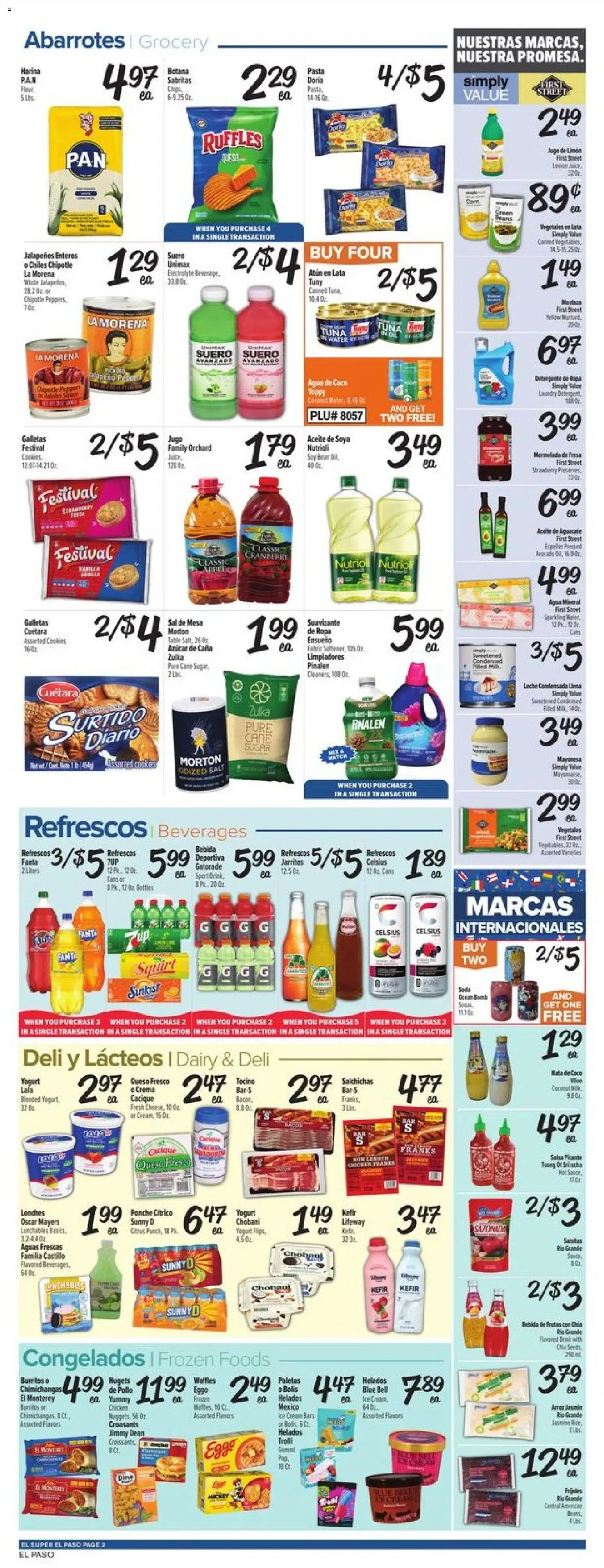 El Super Weekly Ad - TX - valid from 08/12/2026 | Page: 2 | Products: Preserves, Cream, Water, Ice
