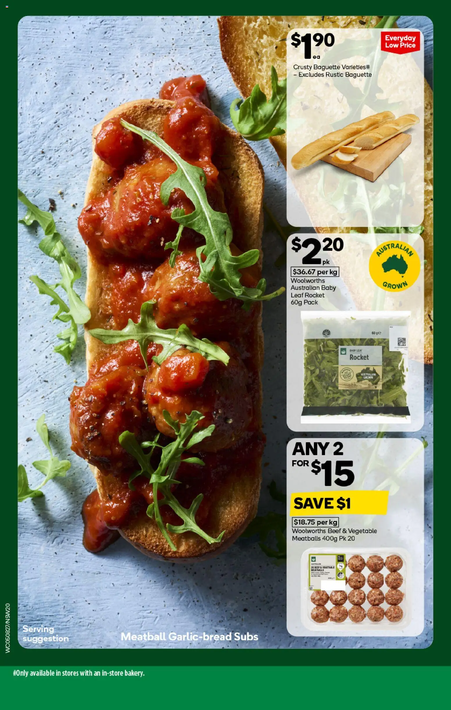 Woolworths catalogue - valid from 05/08/2026 | Page: 20 | Products: Beef, Rocket, Baguette