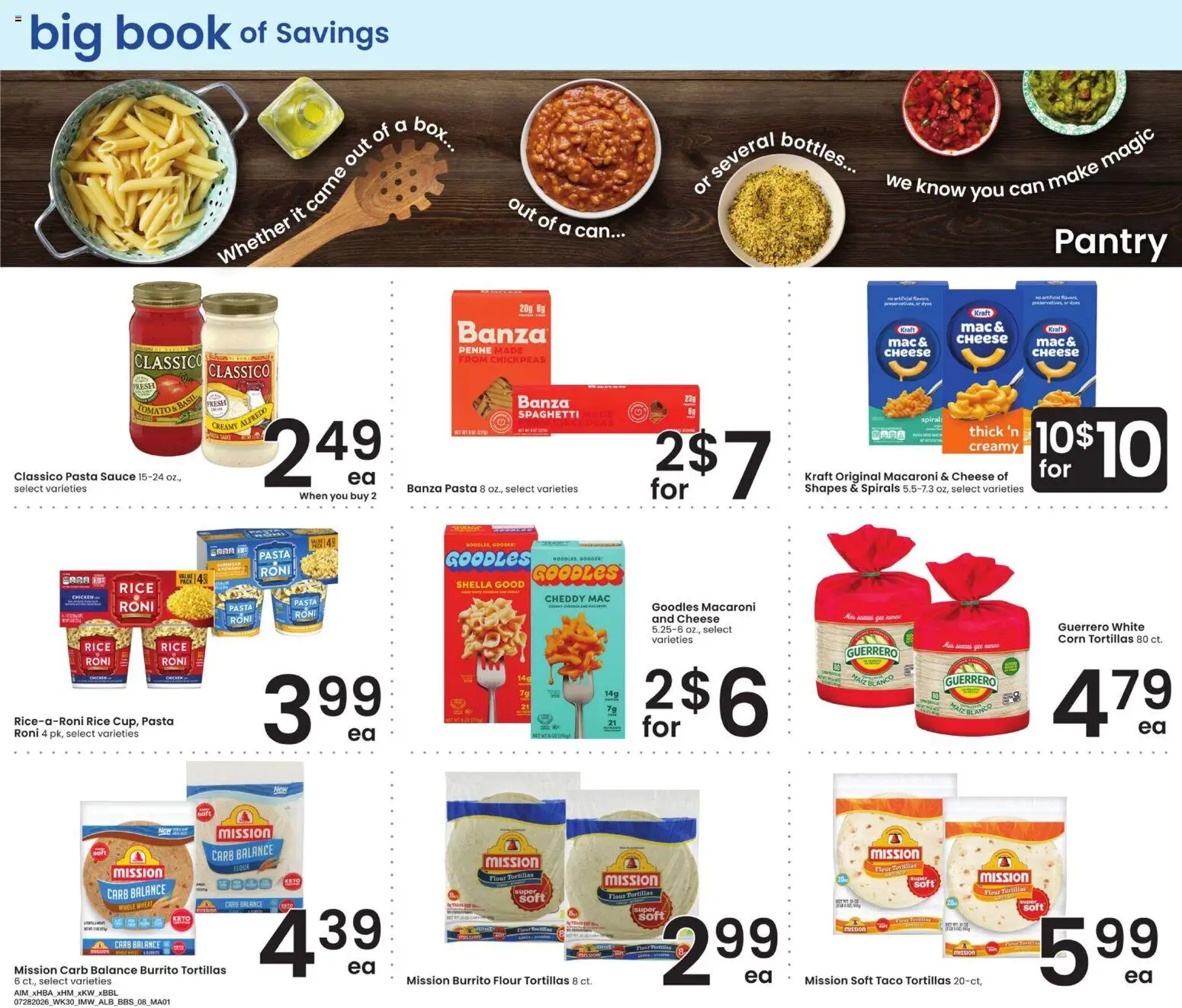 Albertsons Big Book of Savings - valid from 07/28/2026 | Page: 8 | Products: Corn, Box, Cheese, Sauce