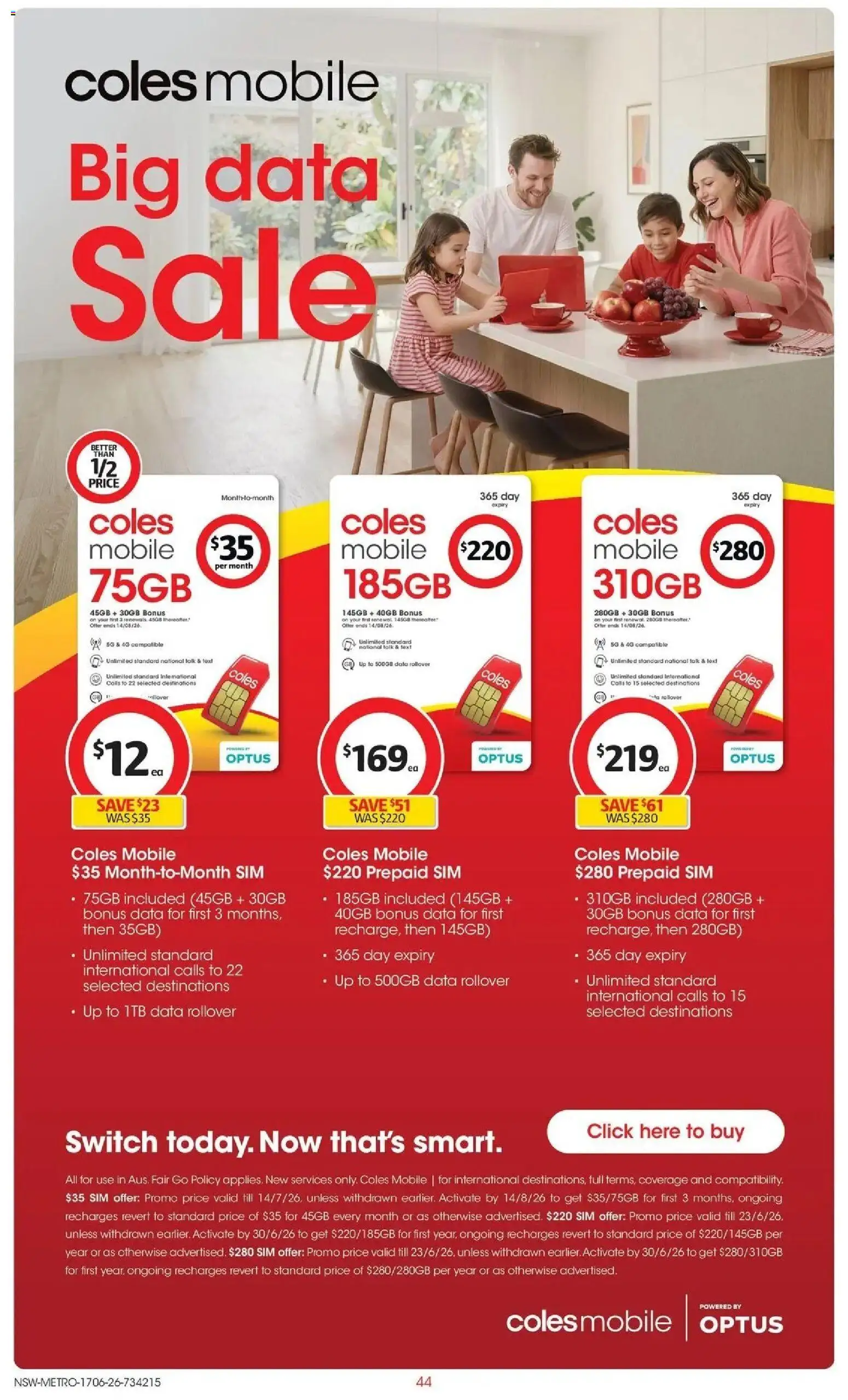 Coles catalogue - valid from 16.06.2026 | Page: 44 | Products: Mobile