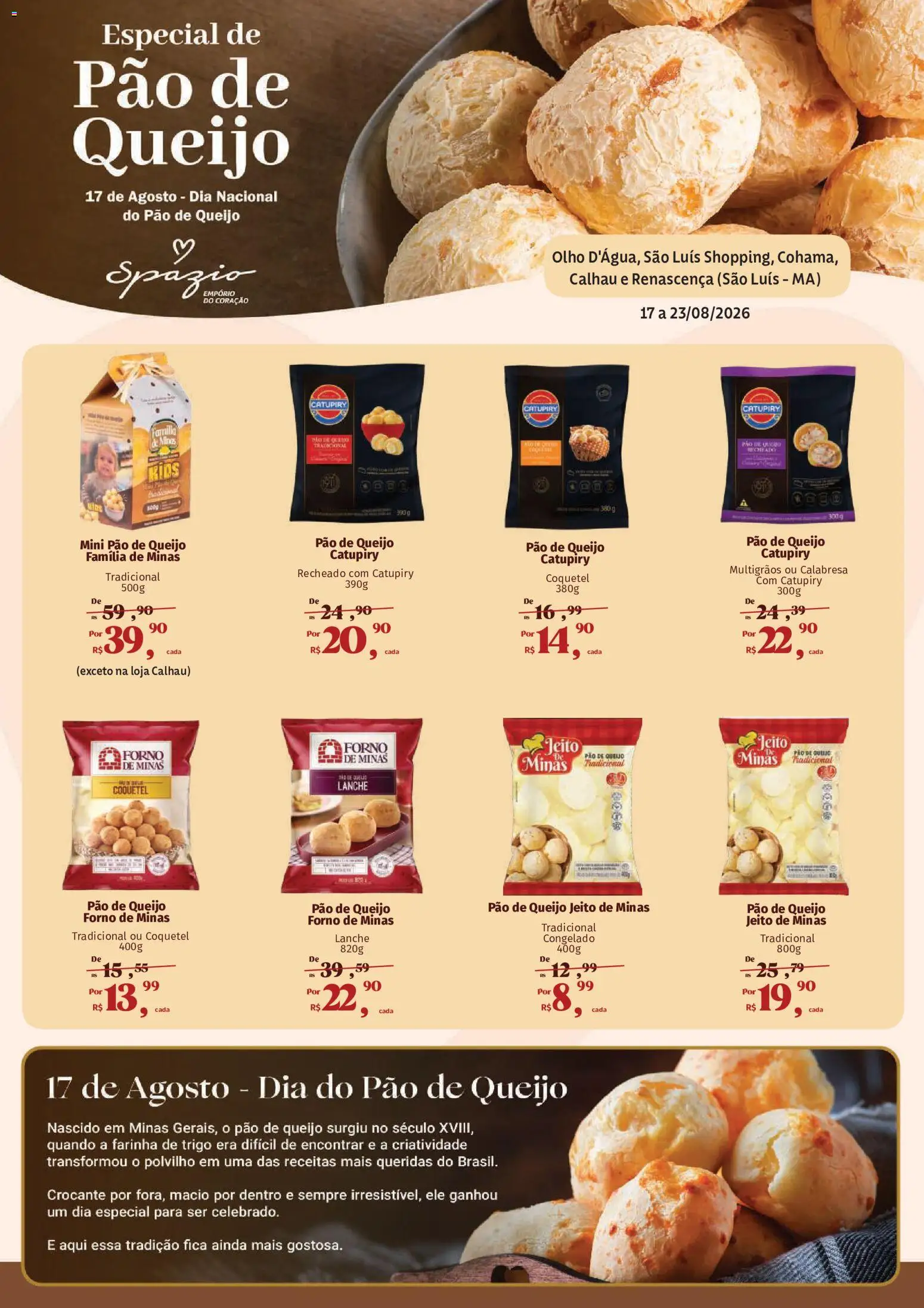 Mateus Folheto - válido de 17/08/2026 | Página: 1 | Produtos: Forno, Farinha de trigo, Queijo, Pão de queijo