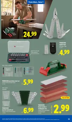 Preview of Lidl weekly ads valid from 27.05.2026 | Page: 35 | Products: Sander, Wrench, Bag