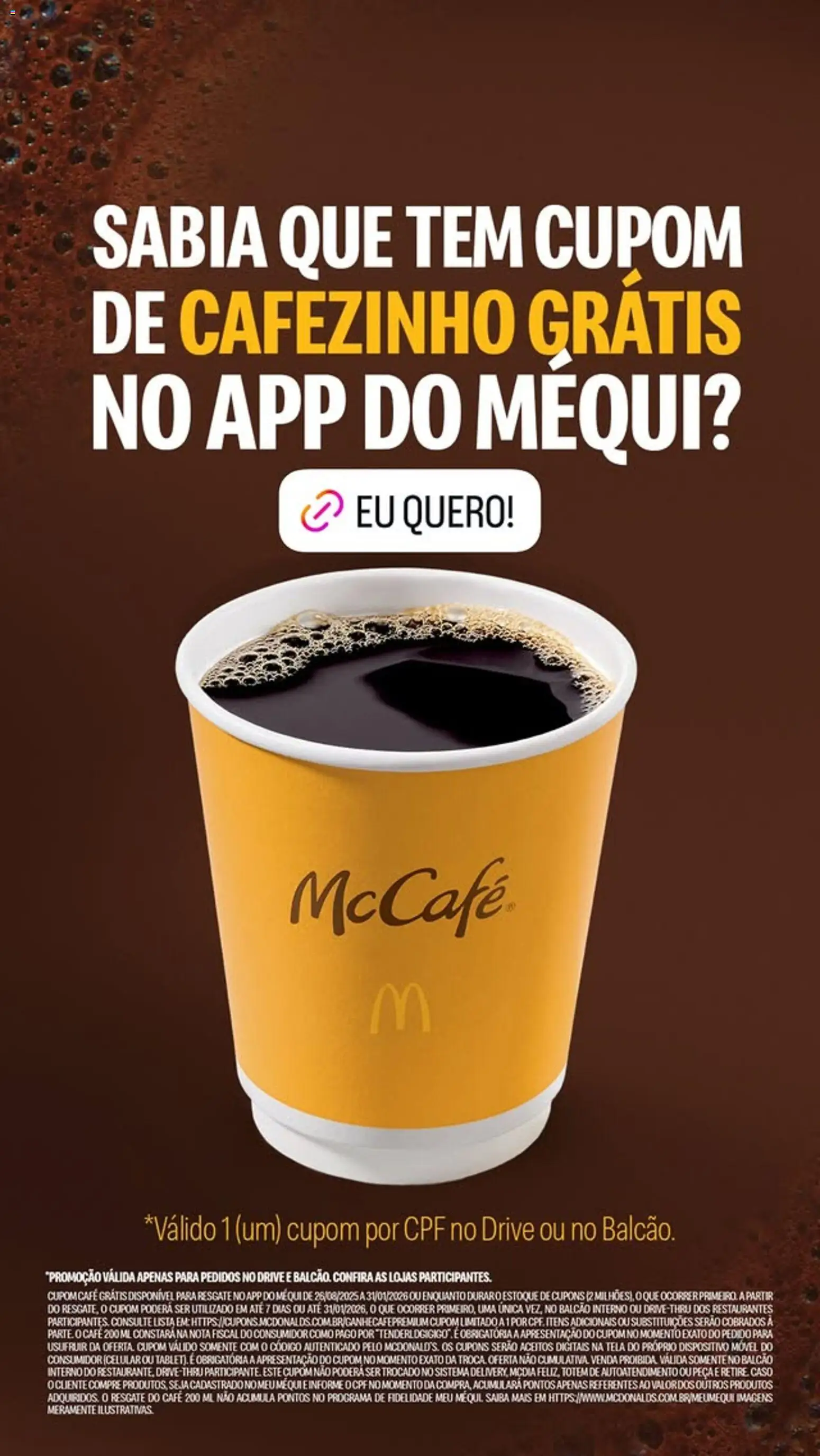 McDonald’s Folheto - válido de 11.03.2026 | Página: 9 | Produtos: Celular, Tela, Café