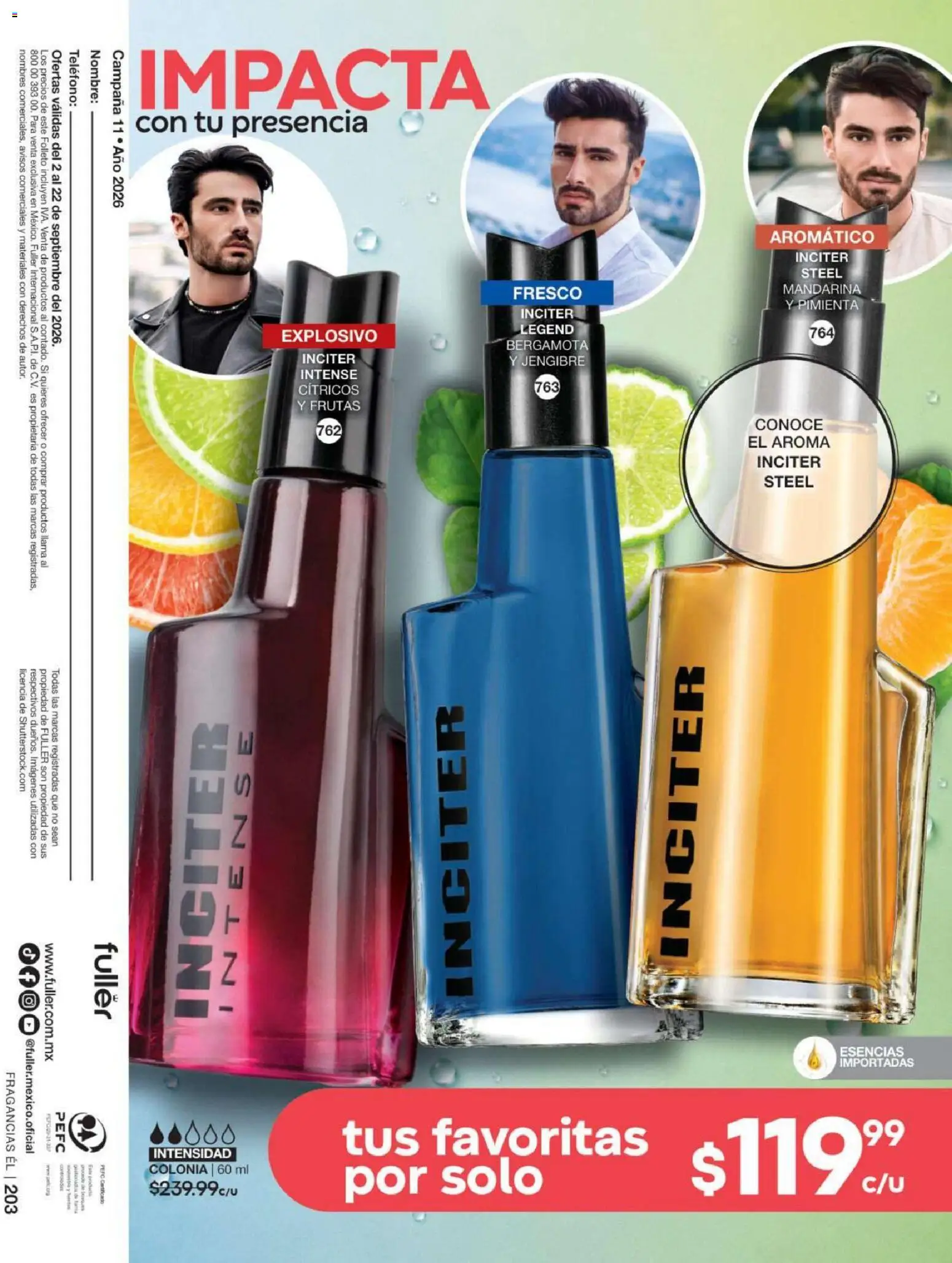 Nuevas ofertas de Fuller válidas en toda la República Mexicana desde el 02/09/2026. ¡Encuentra las mejores ofertas en Fuller campaña 11 2026! | Página: 103 | Productos: Pimienta, Esencias, Cítricos, Jengibre