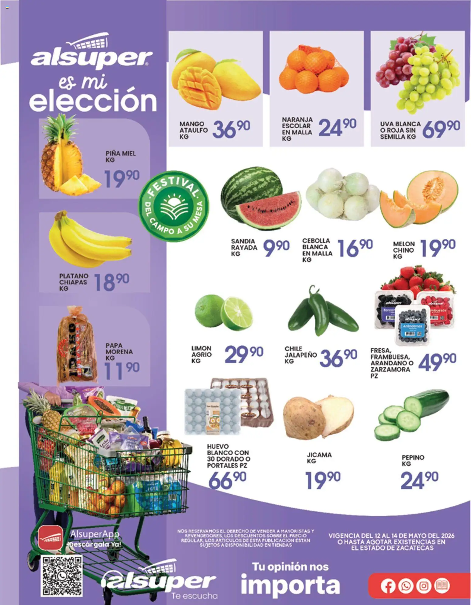 Nuevas ofertas de Alsuper válidas en toda la República Mexicana desde el 12.05.2026. ¡Encuentra las mejores ofertas en Alsuper folleto Zacatecas! | Página: 1 | Productos: Leche, Piña, Té, Malla