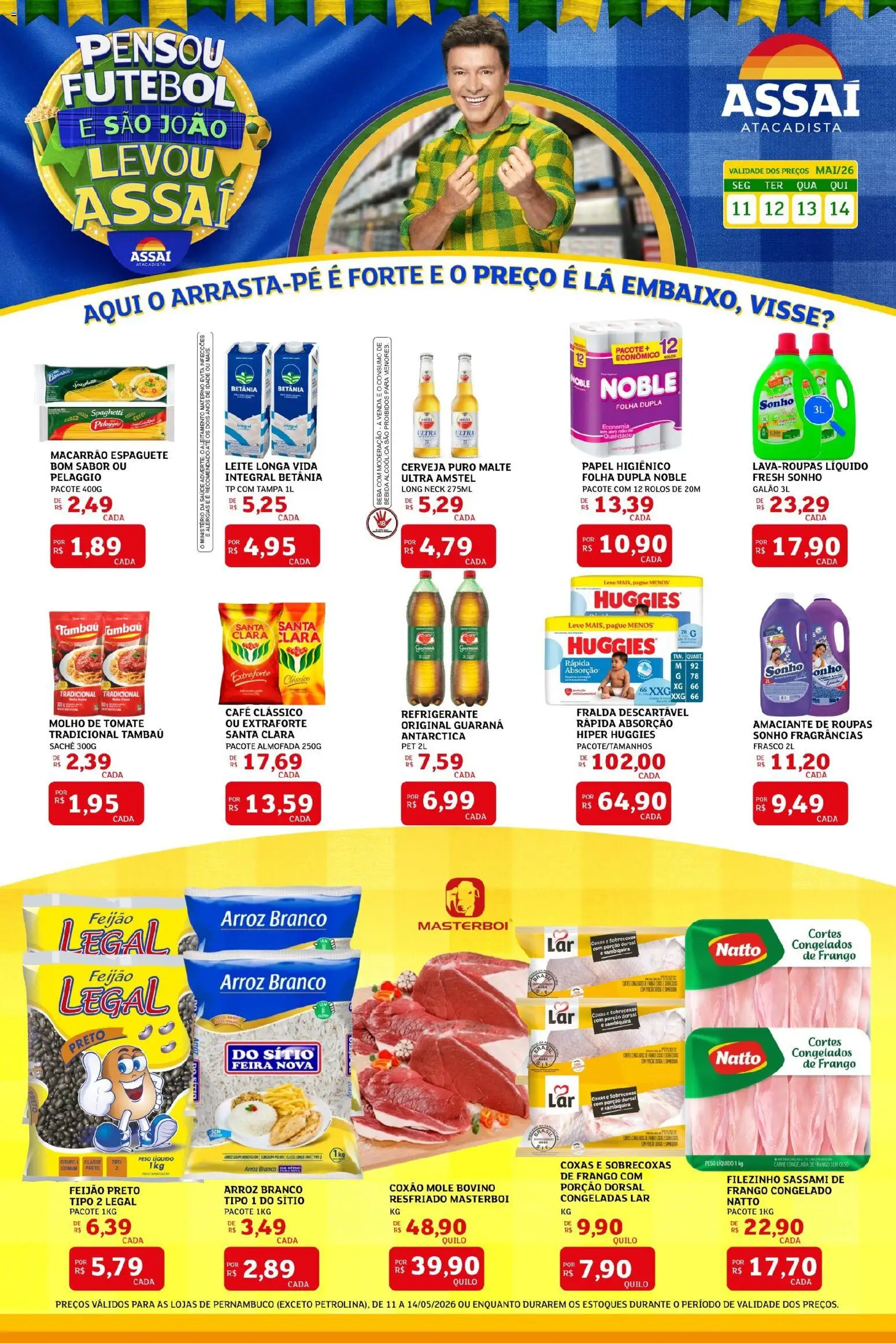 Assaí Atacadista Folheto - válido de 11.05.2026 | Página: 1 | Produtos: Amaciante de roupas, Leite, Macarrão, Frango