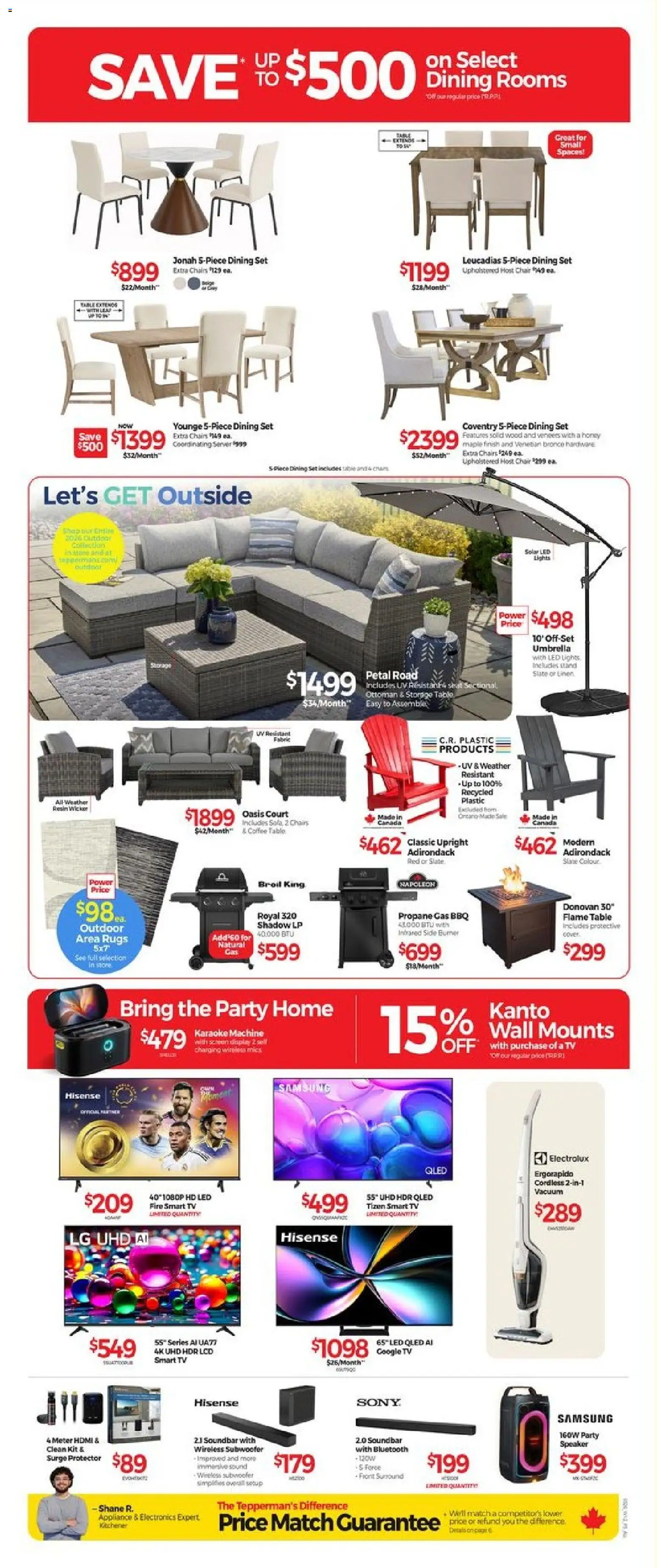 Tepperman's flyer valid from 08.05.2026 | Page: 7 | Products: Umbrella, Speaker, Coffee table, Coffee