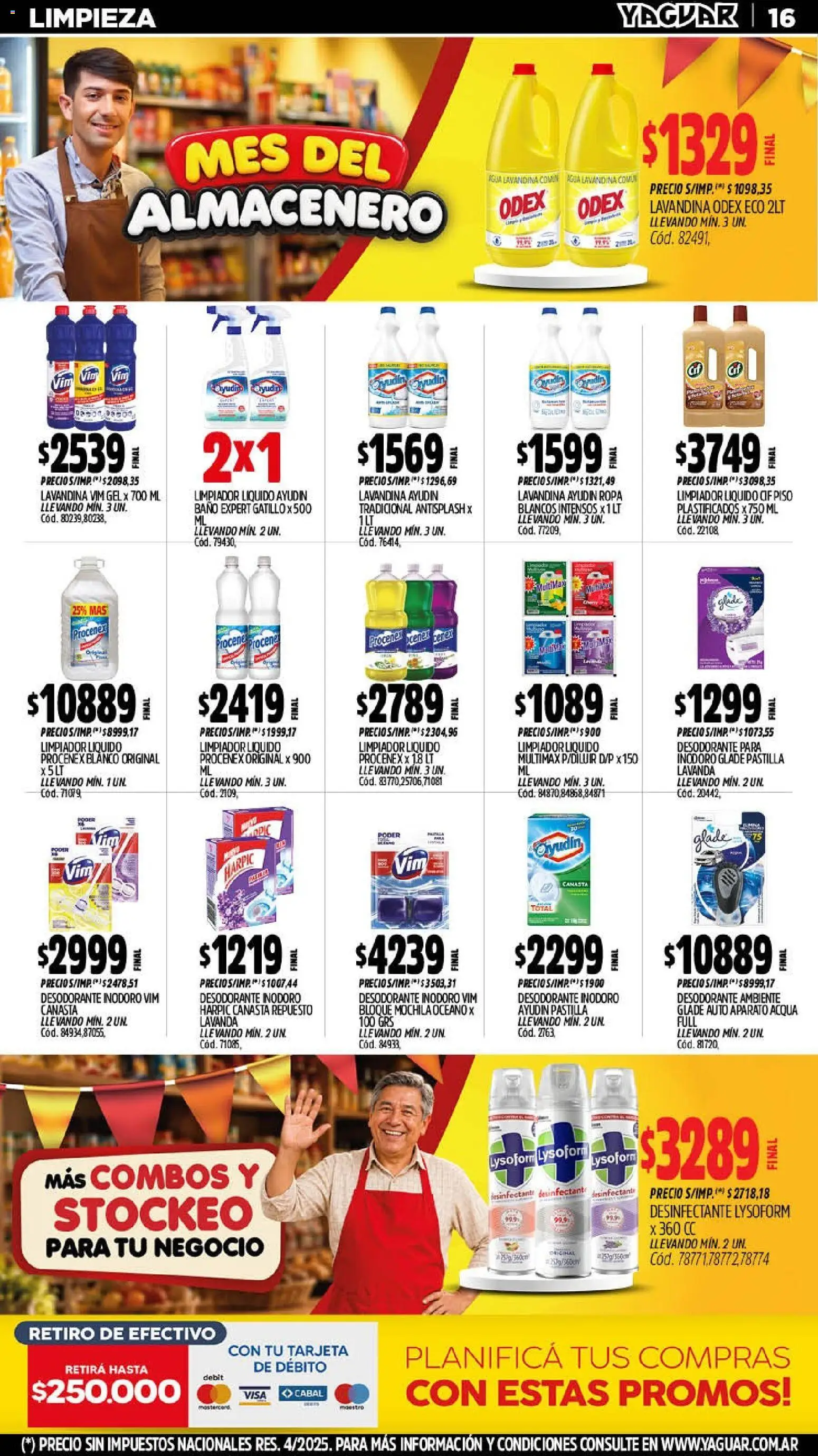 Yaguar - Oferta Semanal San Juan │ válido desde el 14/09/2026 | Página: 16 | Productos: Desinfectante, Desodorante, Agua, Limpiador