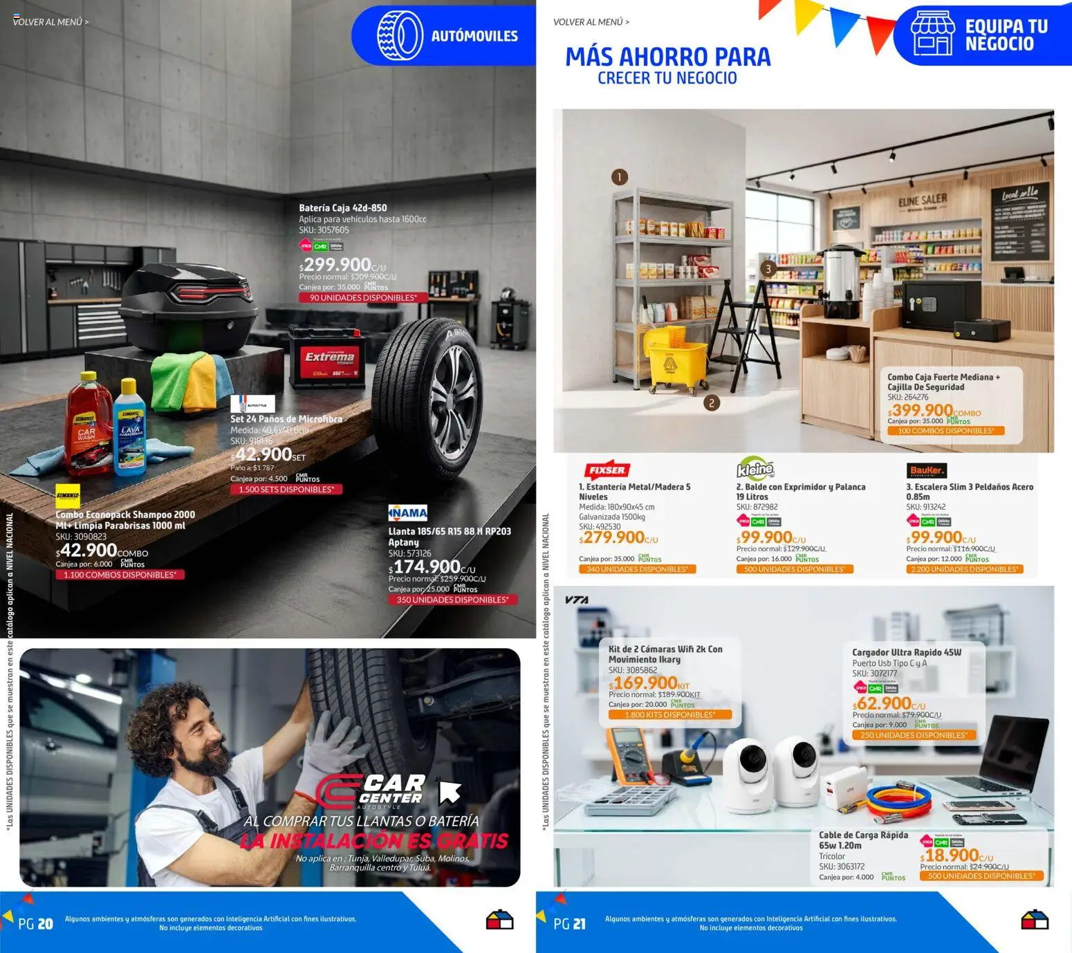 Homecenter revista - valida desde el 28/07/2026 | Página: 11 | Productos: Cargador, Caja, Batería, Escalera