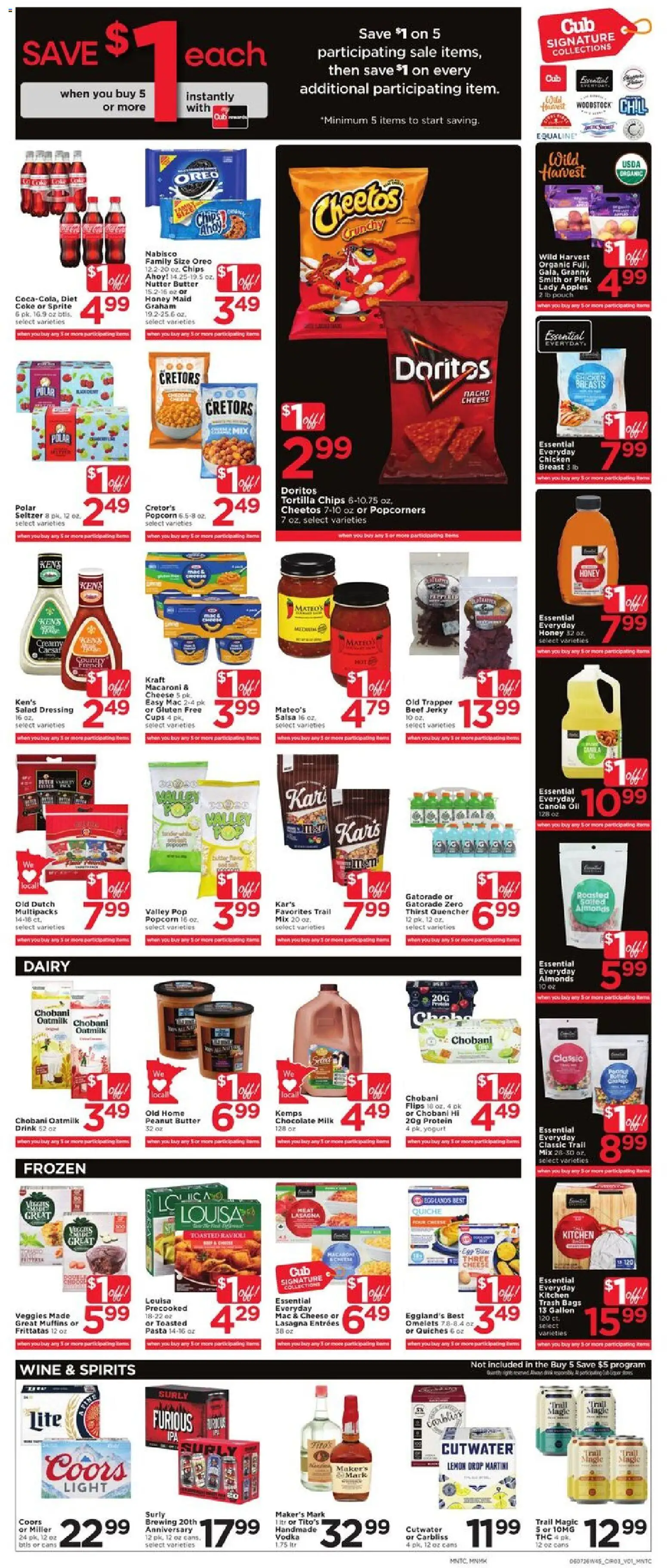 Cub Foods Weekly Savings - MN - valid from 07.06.2026 | Page: 5 | Products: Oil, Apples, Cream, Vodka