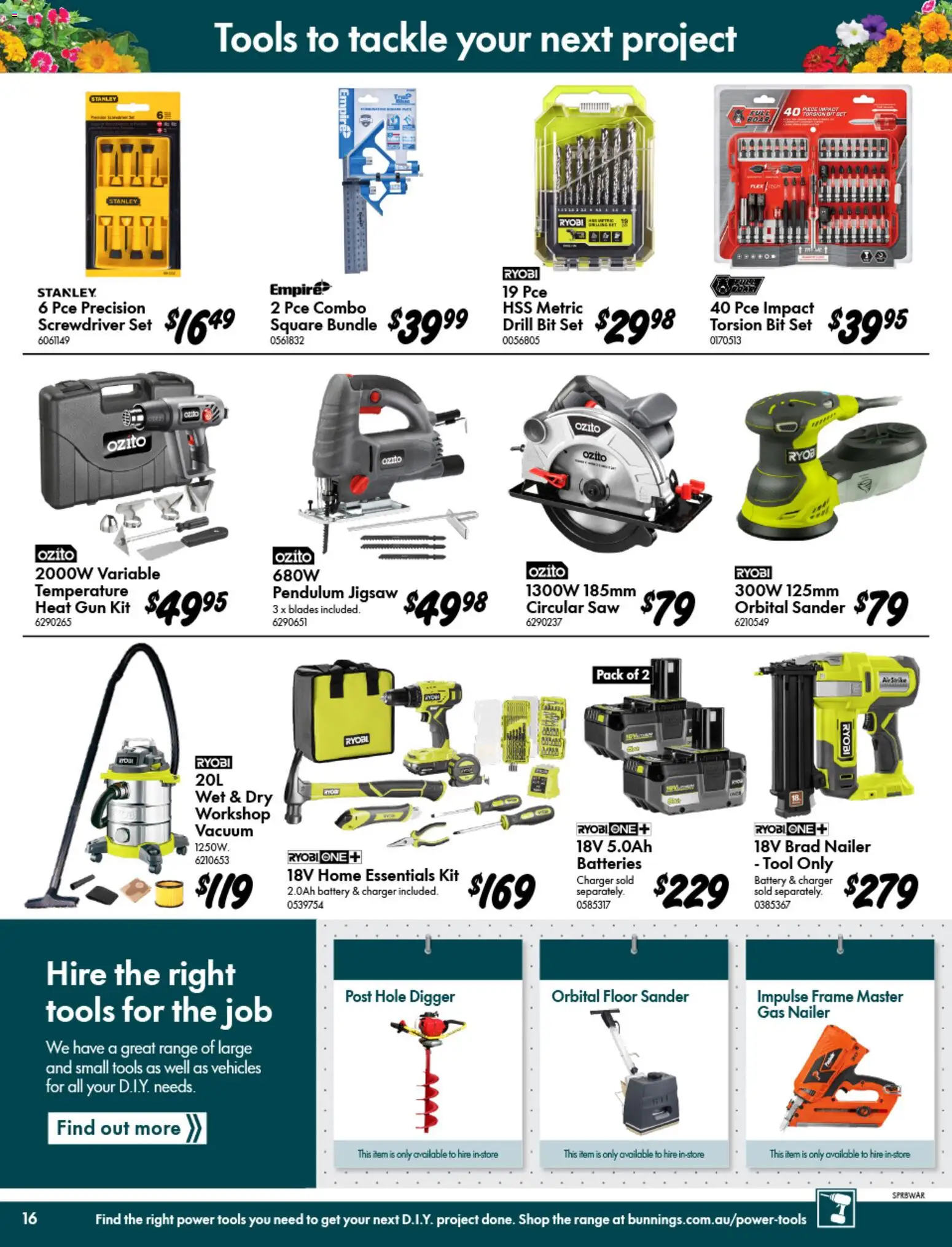 Bunnings Warehouse catalogue - valid from 09/09/2026 | Page: 16 | Products: Battery, Batteries, Tools, Ryobi
