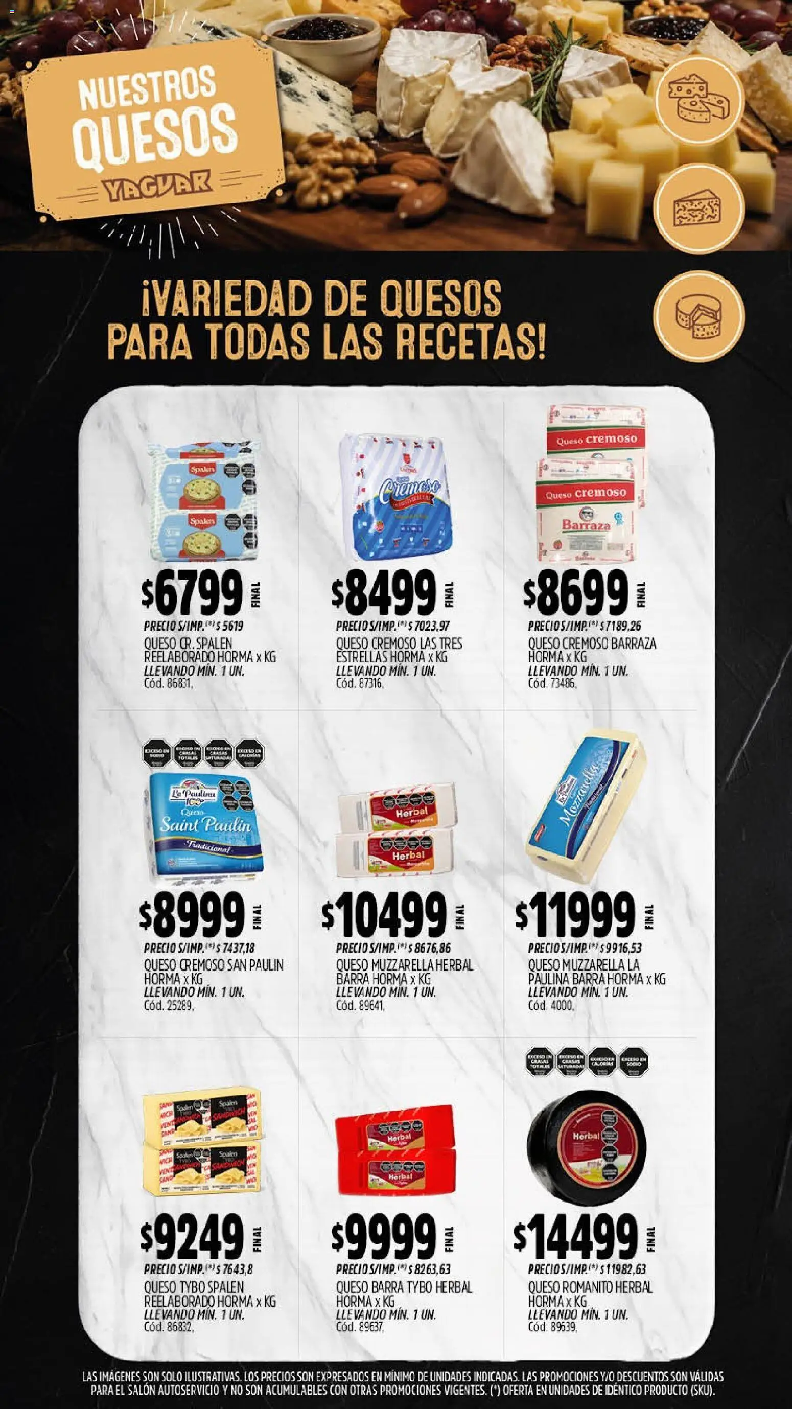 Yaguar - Oferta Semanal Santa Fé │ válido desde el 07/09/2026 | Página: 9 | Productos: Mozzarella, Muzzarella, Queso