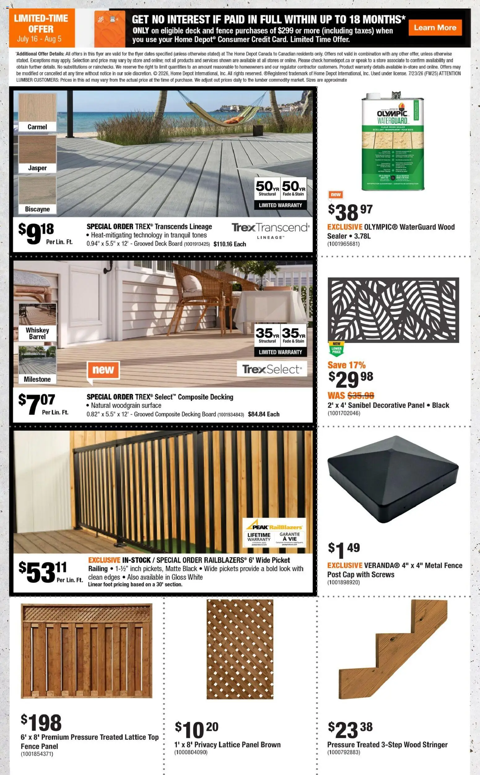 Home Depot flyer valid from Jul 23, 2026 | Page: 7 | Products: Cap, Whiskey