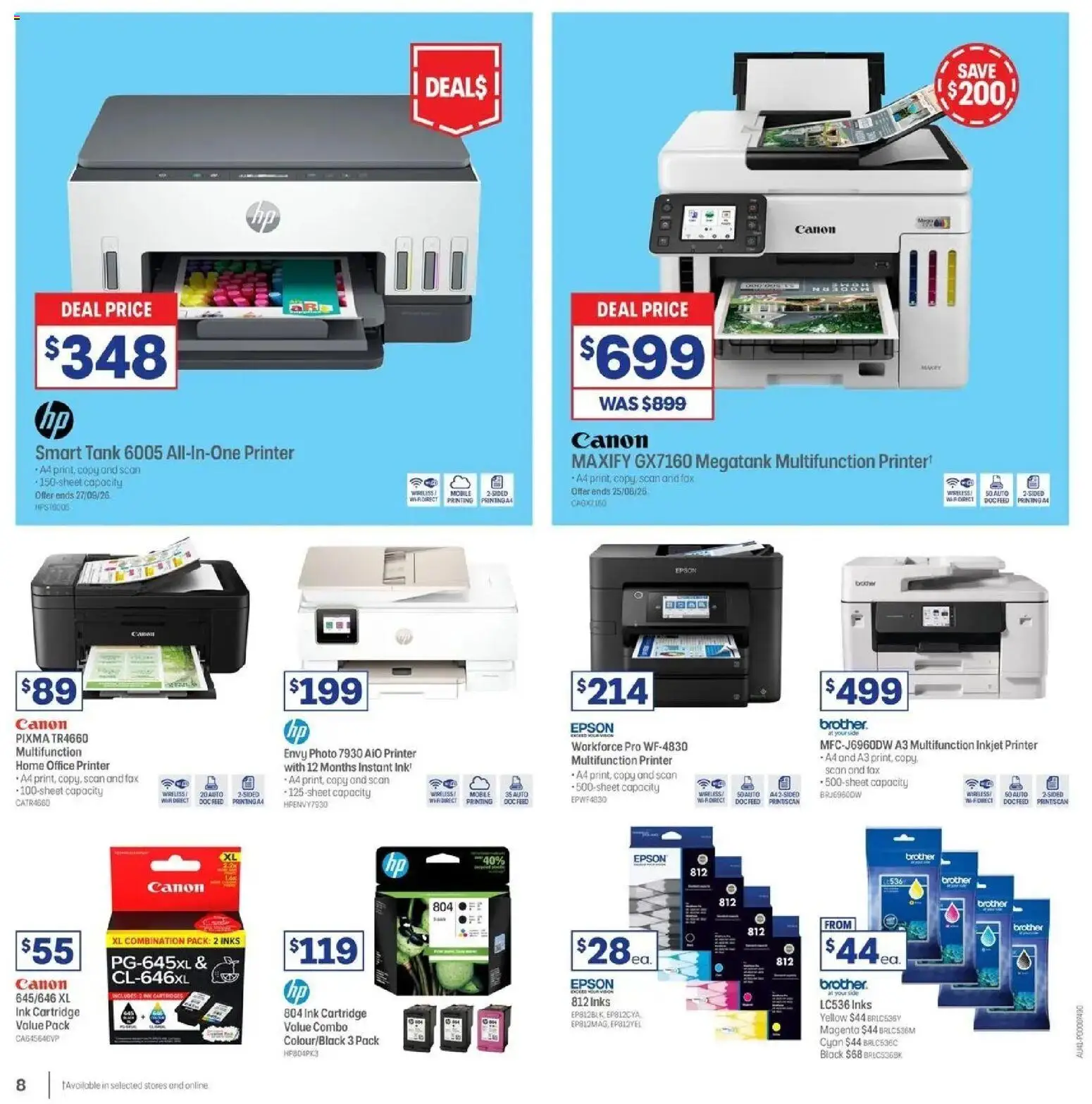 Officeworks - Beacon Deals 11/08 - 11/08/2026 > weekly / monthly specials | Page: 8 | Products: Printer, Fax, Inkjet printer