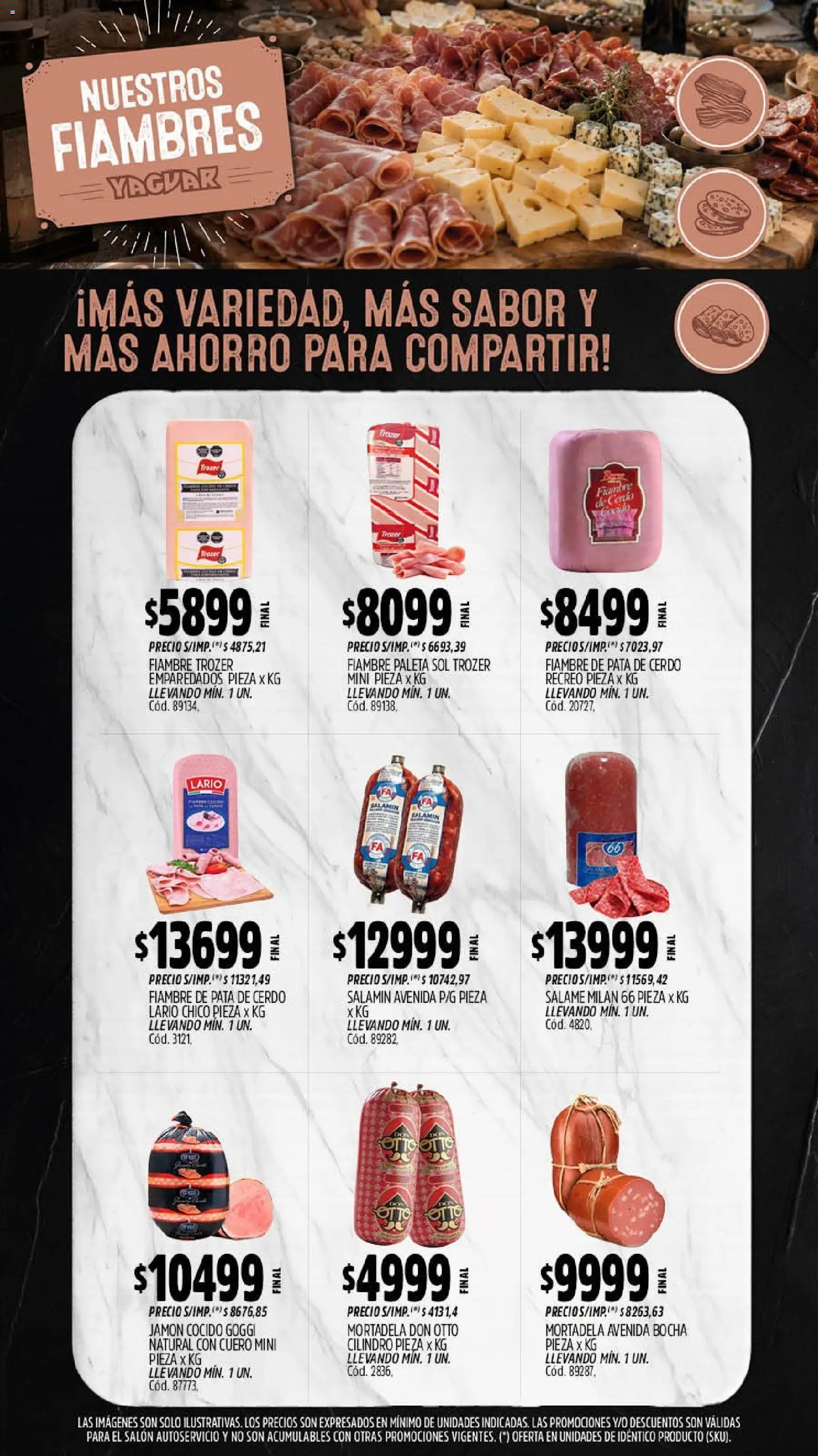 Yaguar - Oferta Semanal Mendoza │ válido desde el 07/09/2026 | Página: 8 | Productos: Pata de cerdo, Jamón cocido, Jamón, Salame