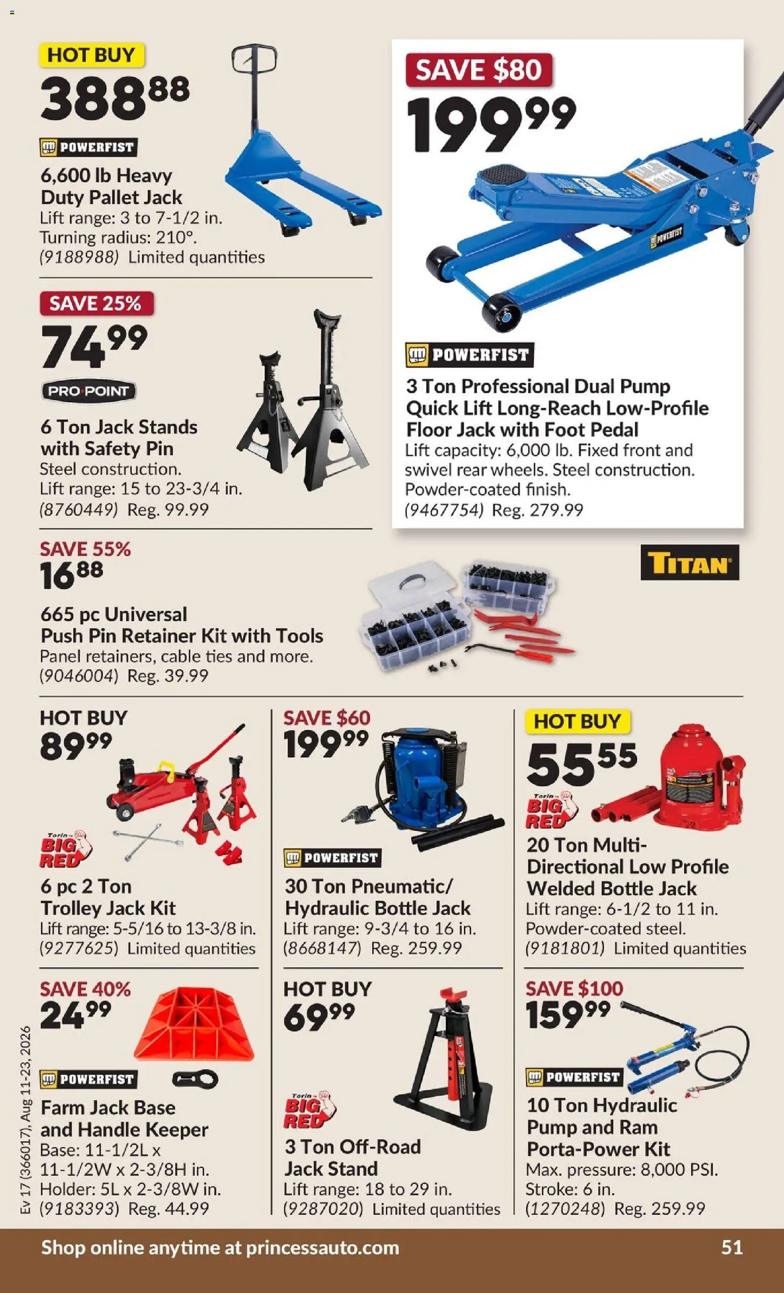 Princess Auto flyer valid from Aug 11, 2026 | Page: 58 | Products: PC, Cable