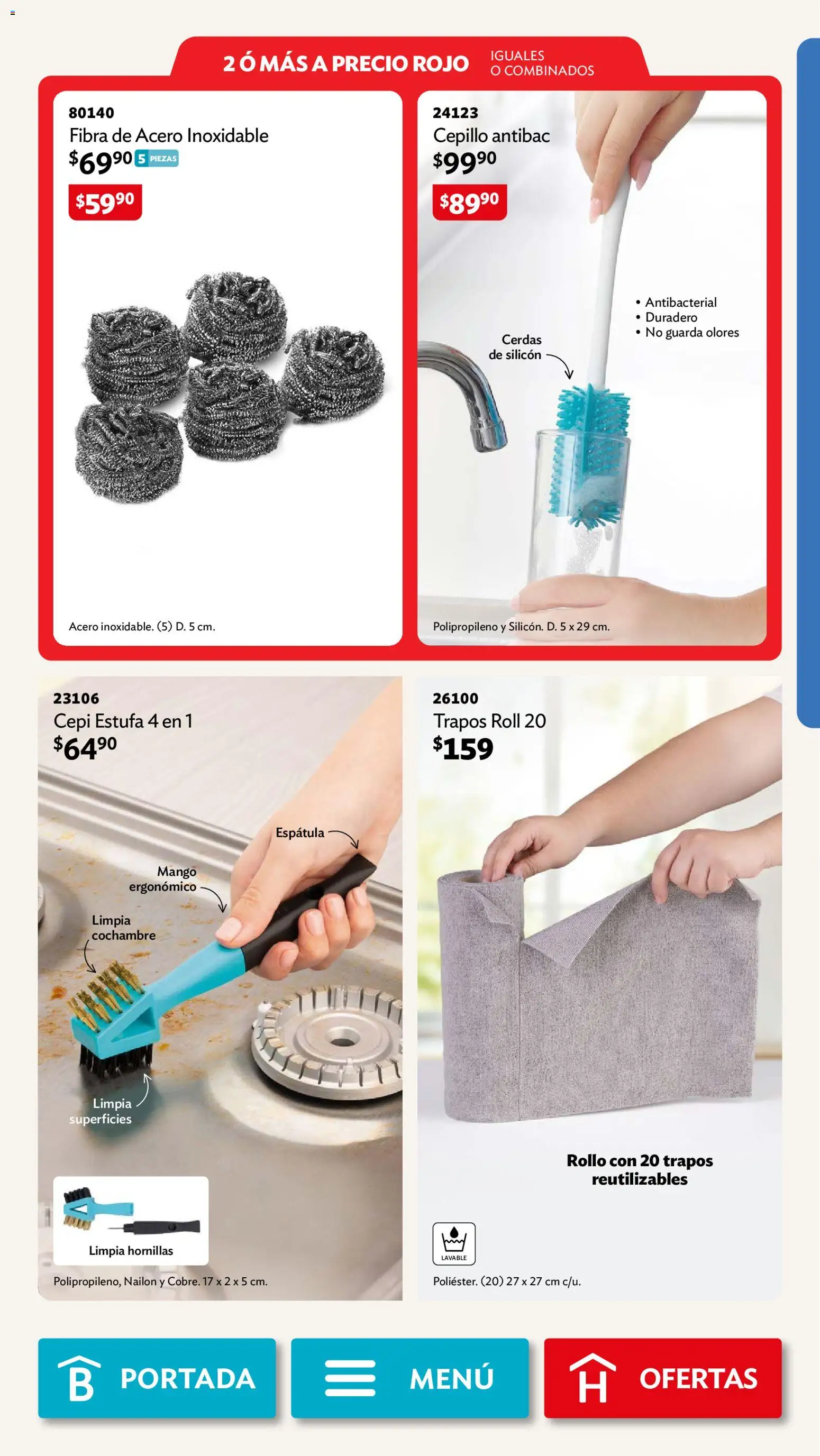 Nuevas ofertas de Betterware válidas en toda la República Mexicana desde el 03/08/2026. ¡Encuentra las mejores ofertas en Betterware campaña 8 2026! | Página: 103 | Productos: Espátula, Cepillo, Mango