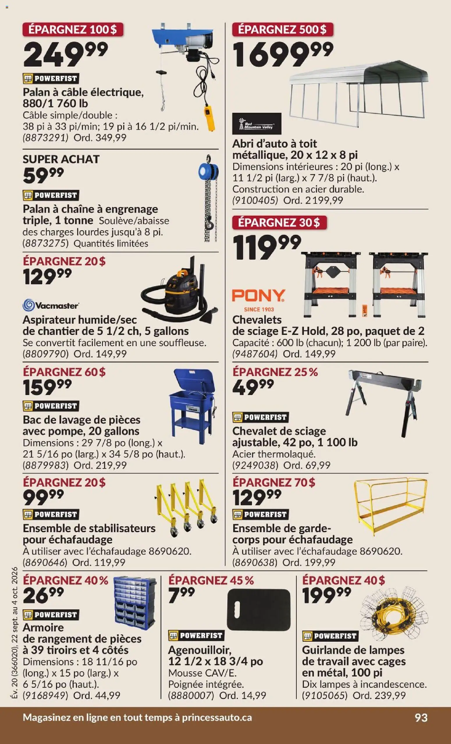Princess Auto flyer valid from Sep 22, 2026 | Page: 98 | Products: Cable
