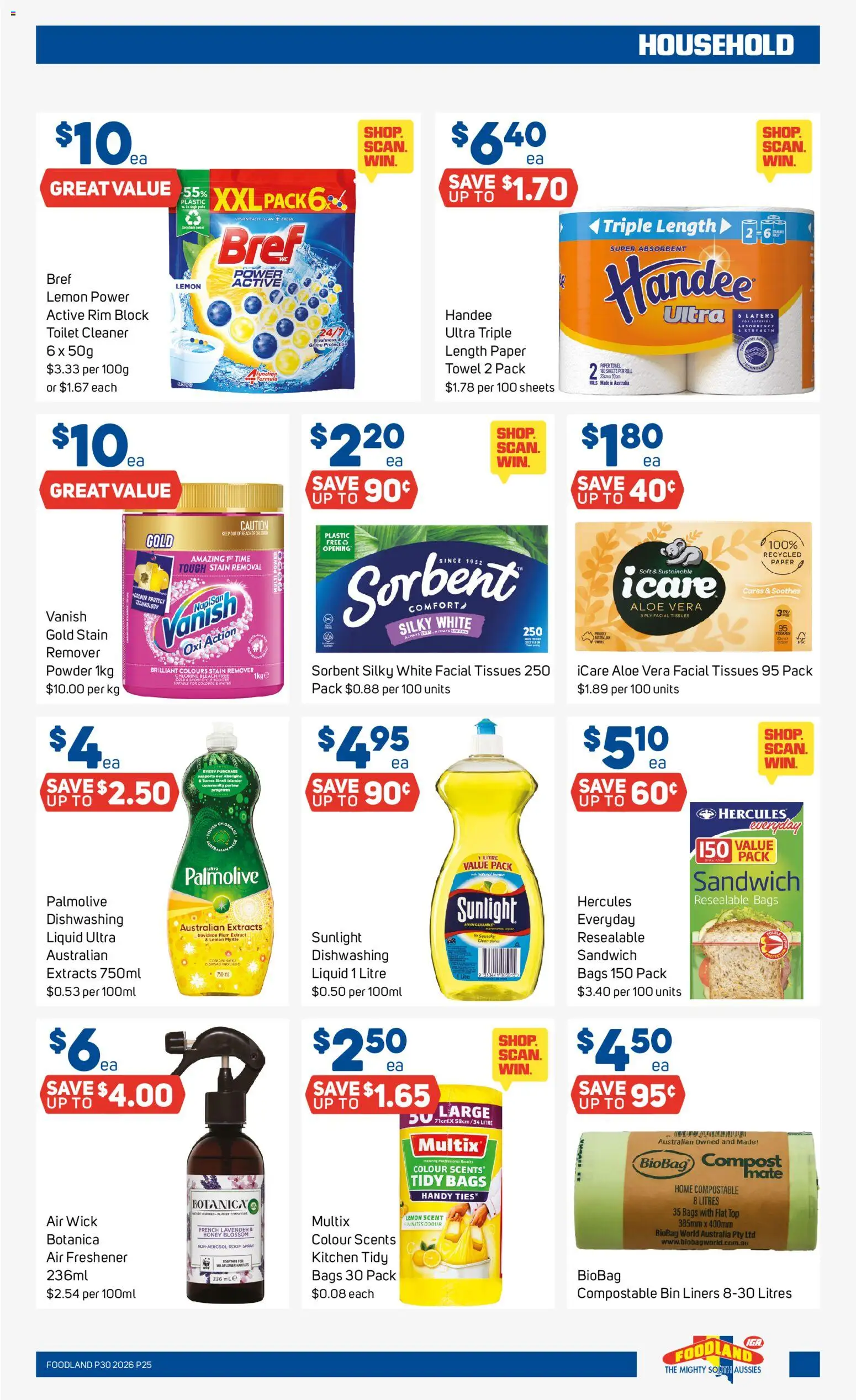 Foodland catalogue - valid from 22/07/2026 | Page: 25 | Products: Cleaner, Compost, Stain remover, Air freshener