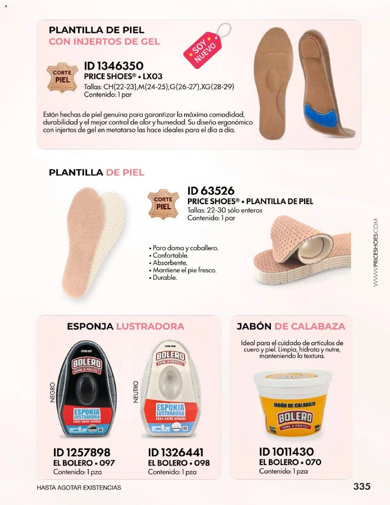 Nuevas ofertas de Price Shoes válidas en toda la República Mexicana desde el 28/08/2026. ¡Encuentra las mejores ofertas en Price Shoes catálogo Vestir Casual! | Página: 335 | Productos: Esponja, Calabaza, Jabón