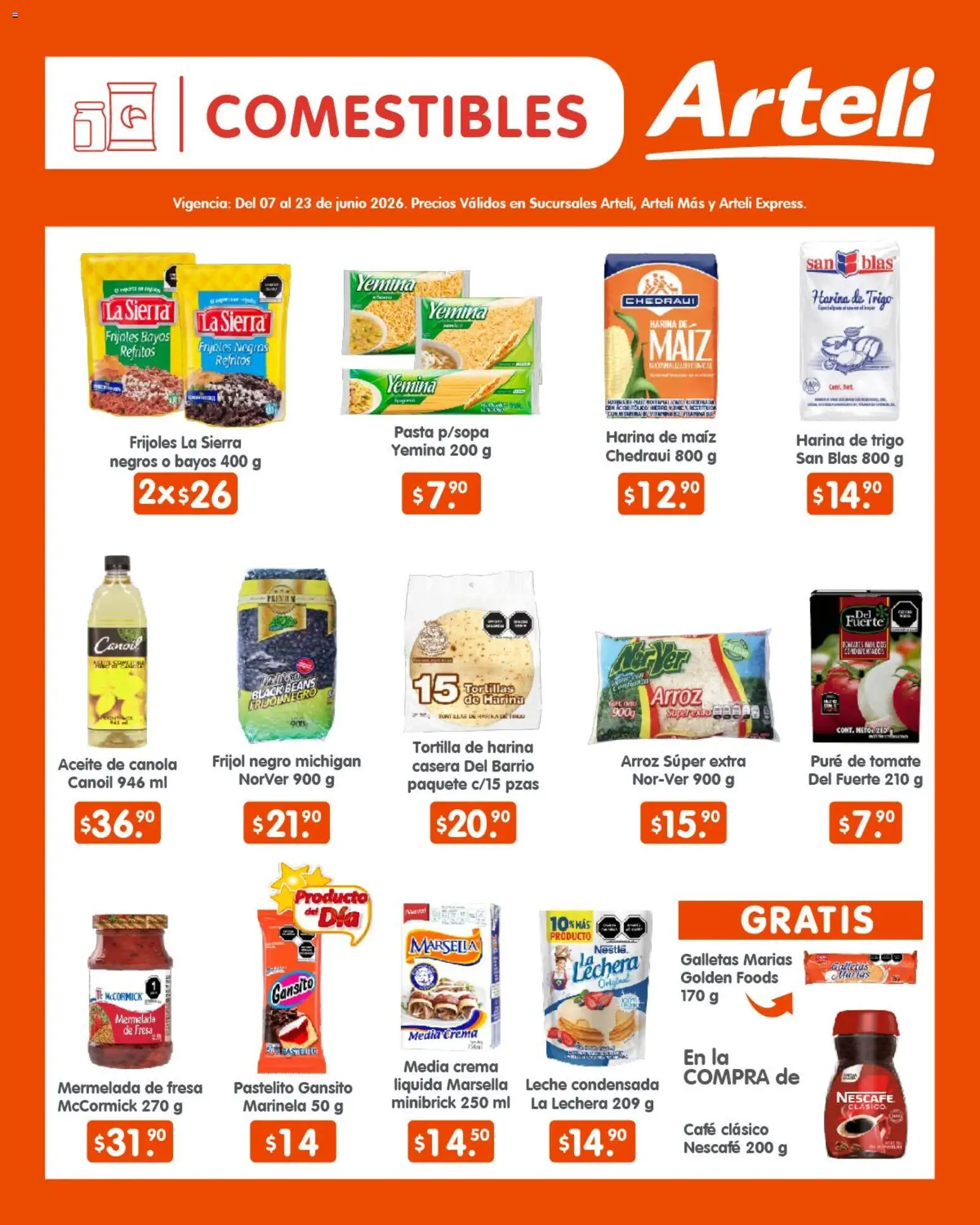 Nuevas ofertas de Arteli válidas en toda la República Mexicana desde el 07.06.2026. ¡Encuentra las mejores ofertas en Arteli folleto Quincenal! | Página: 4 | Productos: Fresa, Harina, Sierra, Té