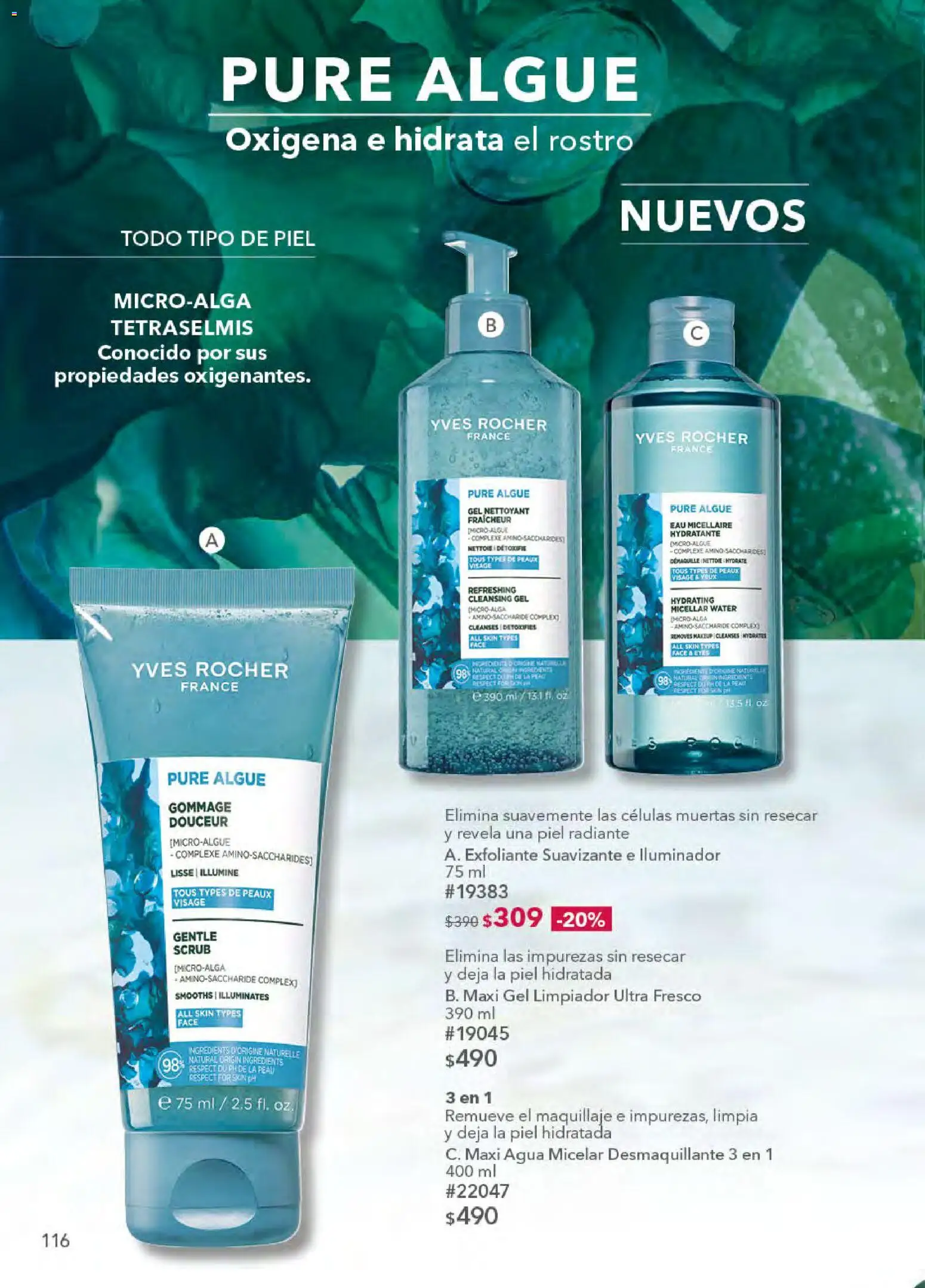 Nuevas ofertas de Yves Rocher válidas en toda la República Mexicana desde el 21.04.2026. ¡Encuentra las mejores ofertas en Yves Rocher campaña 6 2026! | Página: 118 | Productos: Desmaquillante, Suavizante, Limpiador, Agua micelar