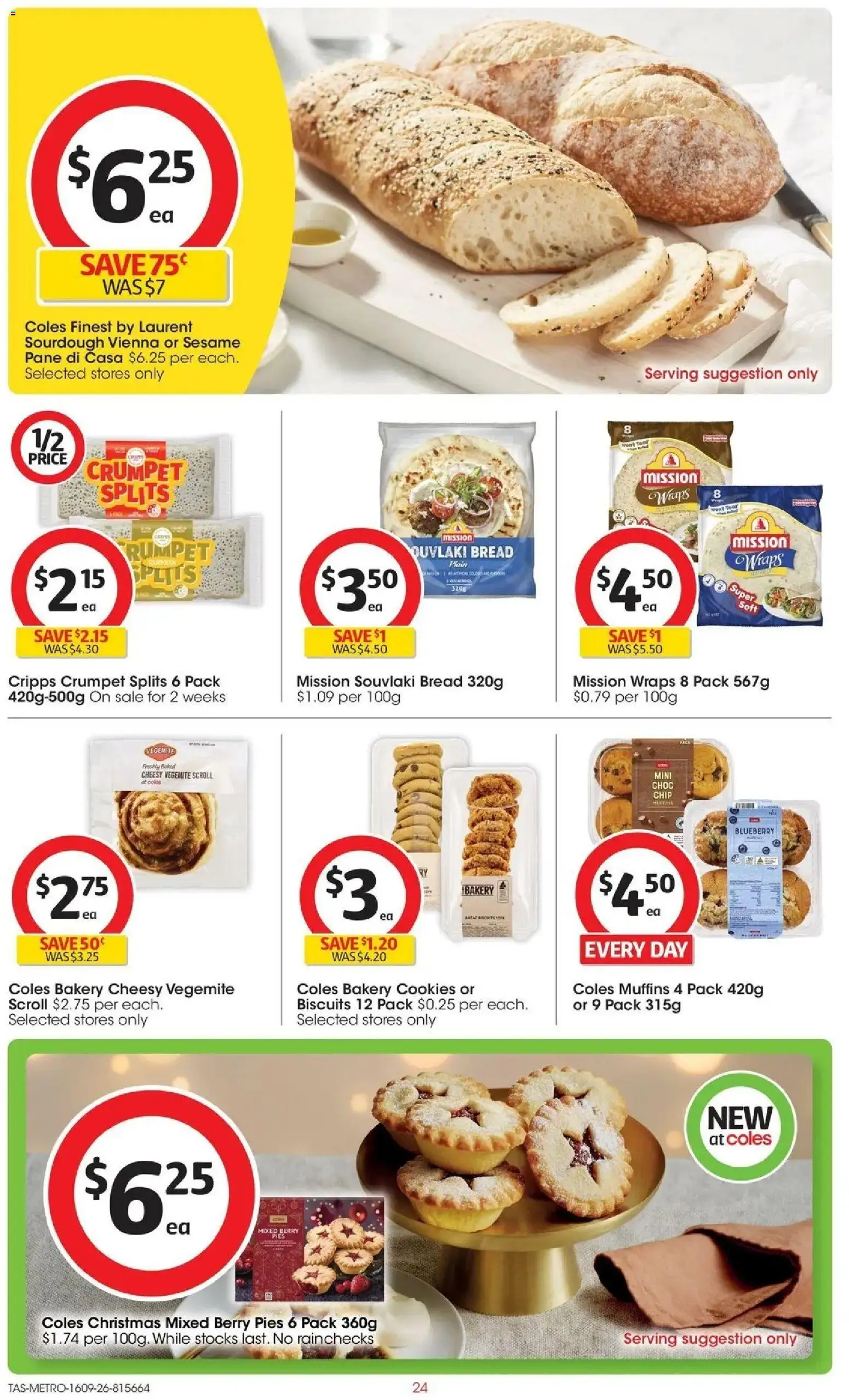 Coles catalogue - valid from 16/09/2026 | Page: 24 | Products: Biscuits, Vegemite, Pies, Cookies