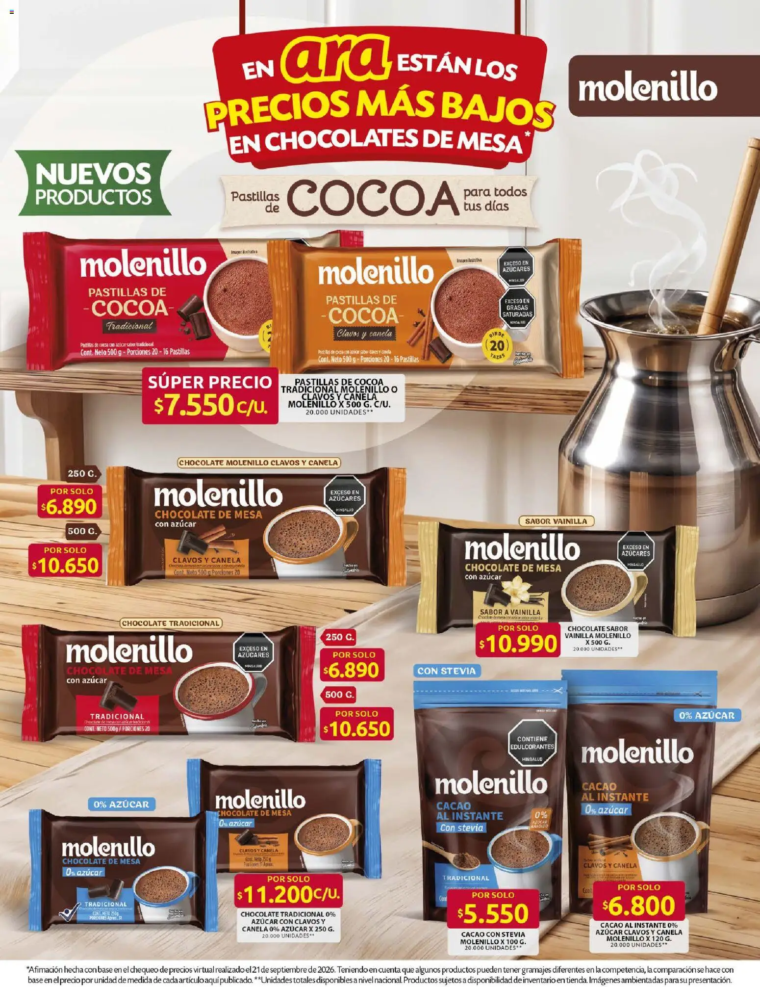 Ara revista - valida desde el 01/10/2026 | Página: 4 | Productos: Azucar, Chocolate de mesa, Chocolates, Vainilla