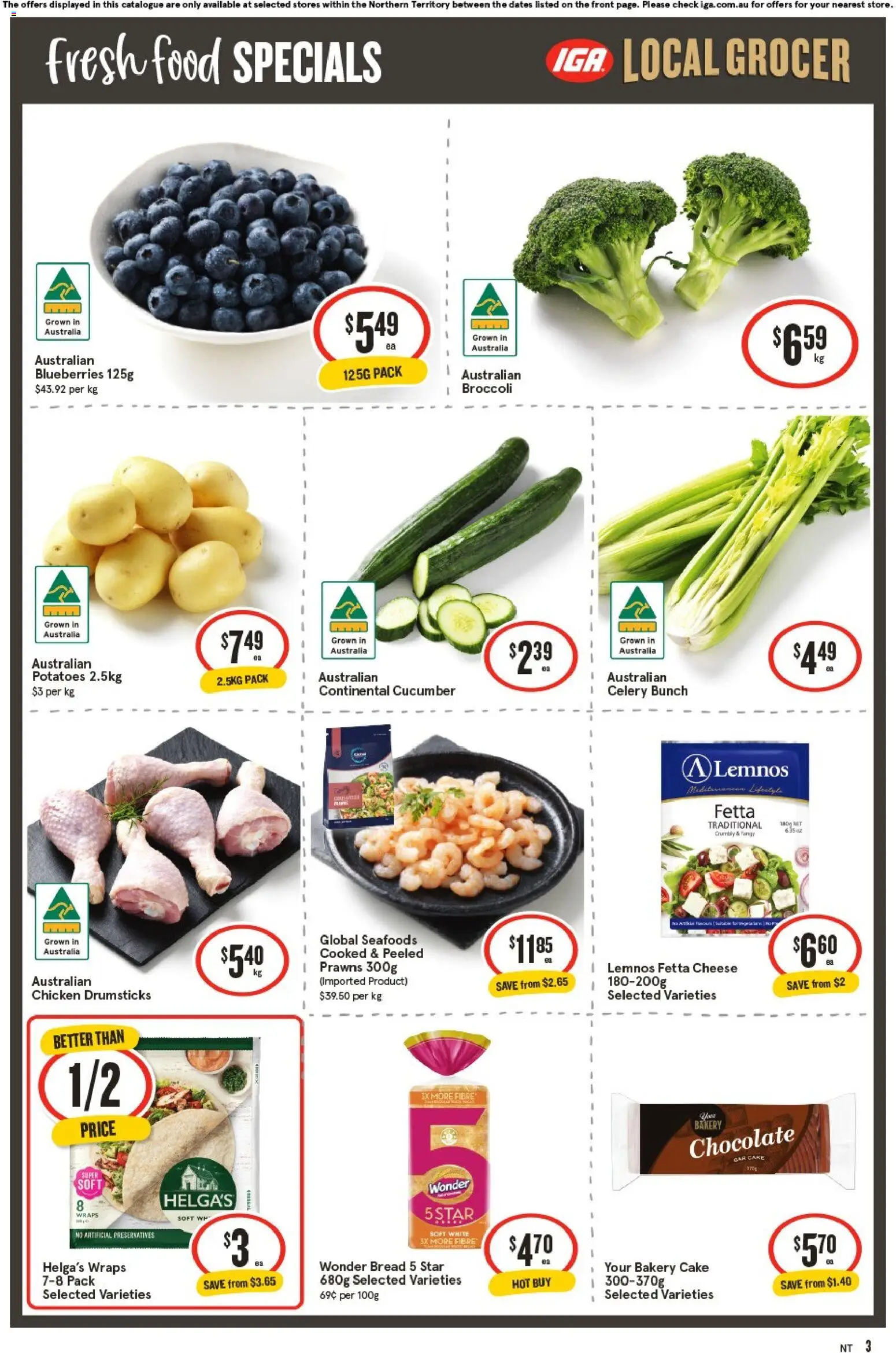 IGA catalogue - valid from 12/08/2026 | Page: 4 | Products: Cucumber, Chocolate, Chicken, Blueberries