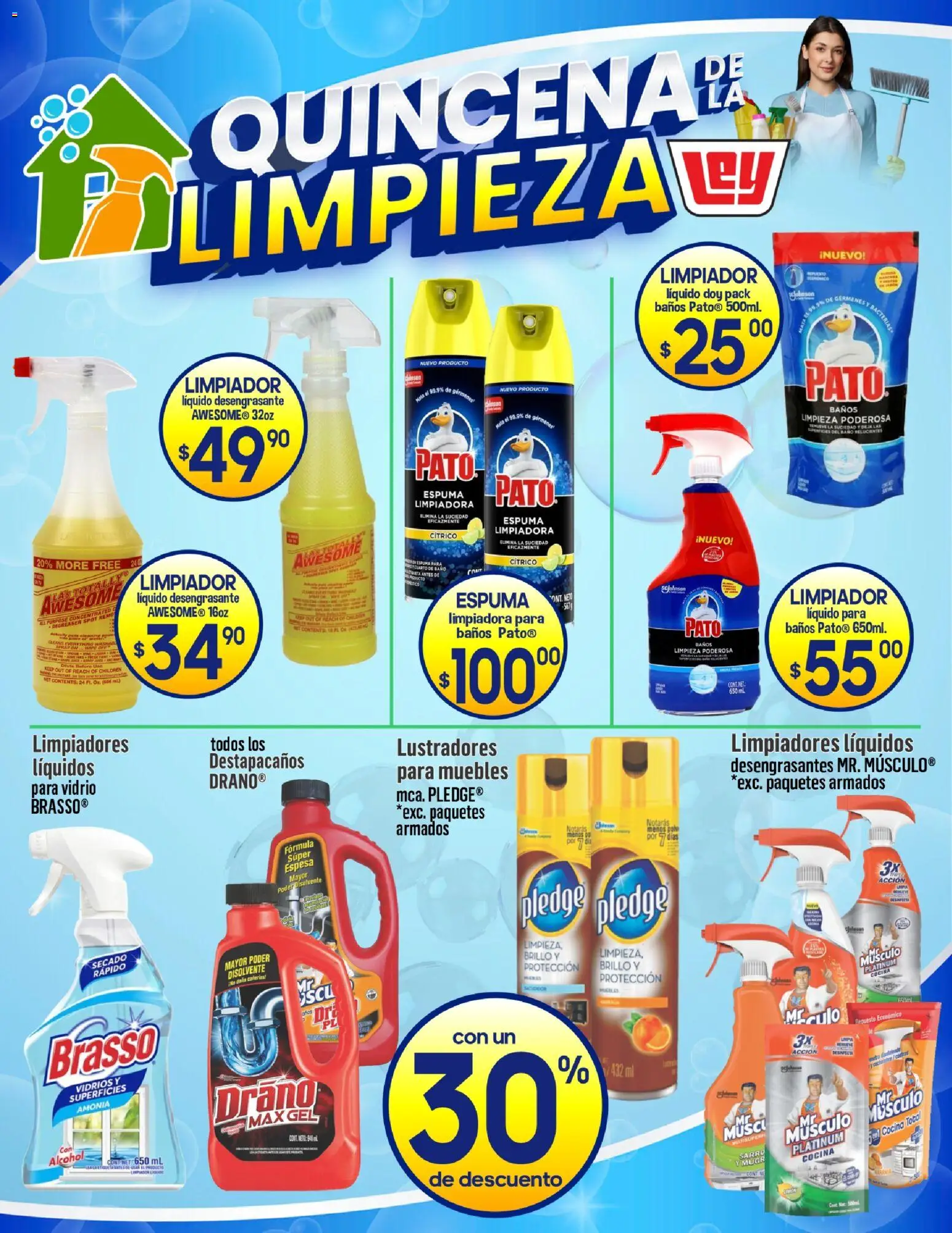 Nuevas ofertas de Casa Ley válidas en toda la República Mexicana desde el 30/06/2026. ¡Encuentra las mejores ofertas en Casa Ley folleto Quincena de la limpieza! | Página: 8 | Productos: Brillo, Limpiador, Desengrasante, Cocina