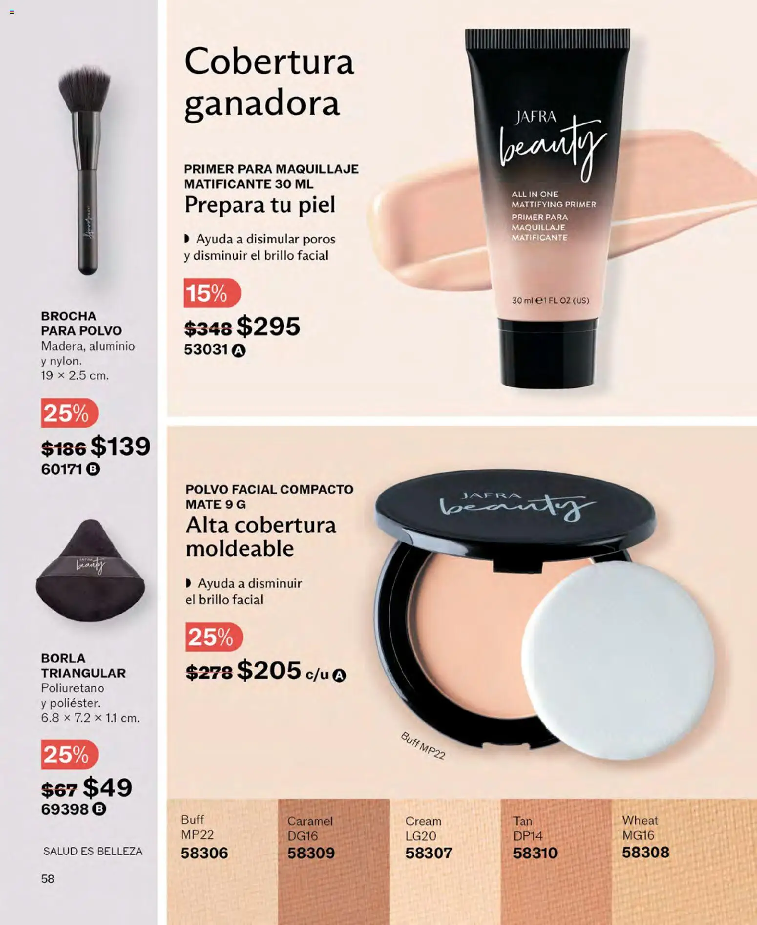 Nuevas ofertas de JAFRA válidas en toda la República Mexicana desde el 01.05.2026. ¡Encuentra las mejores ofertas en JAFRA catálogo! | Página: 58 | Productos: Brillo, Mate, Maquillaje, Polvo