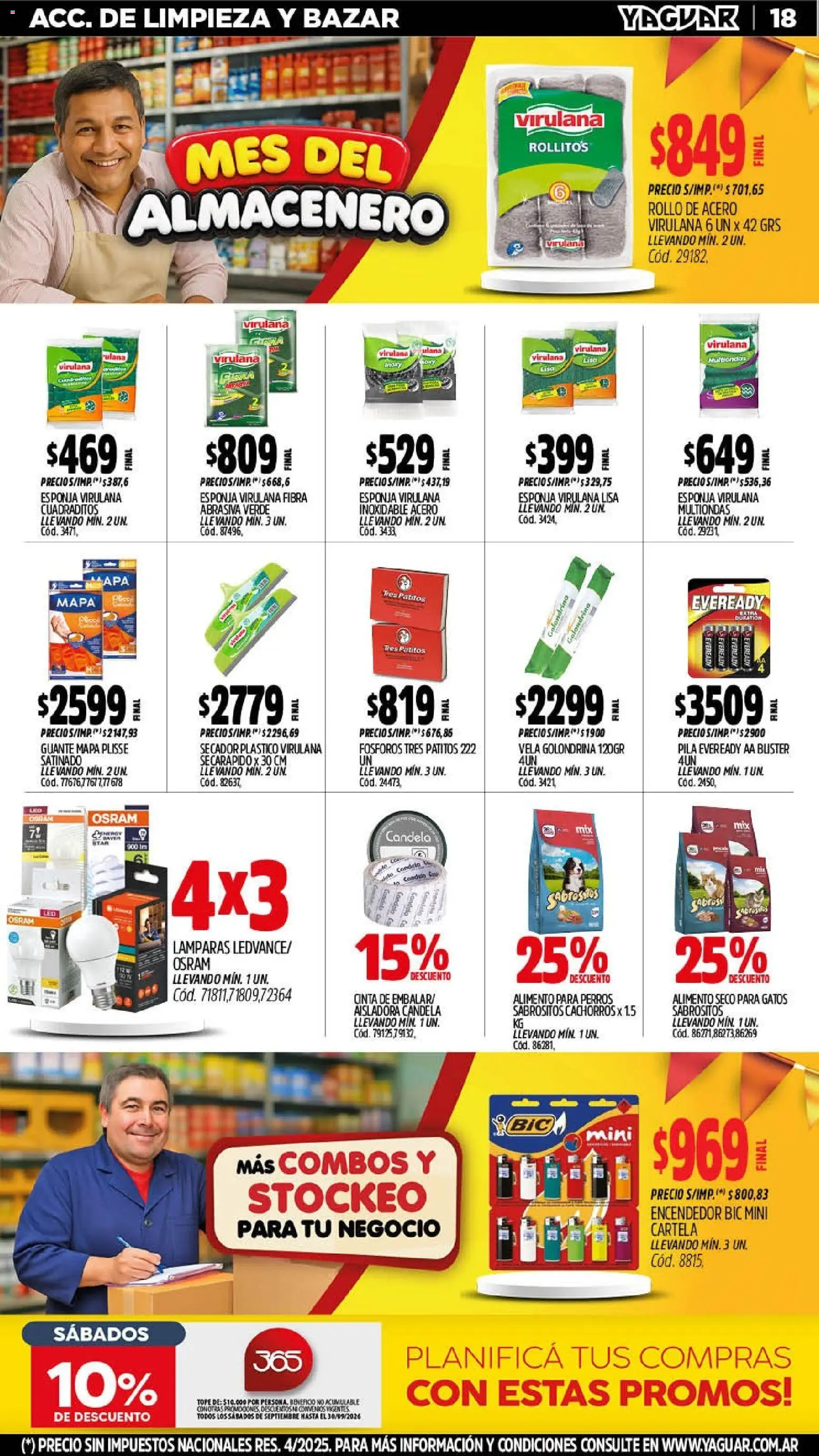 Yaguar - Oferta Semanal San Juan │ válido desde el 14/09/2026 | Página: 18 | Productos: Fósforos, Vela, Pila, Lámparas