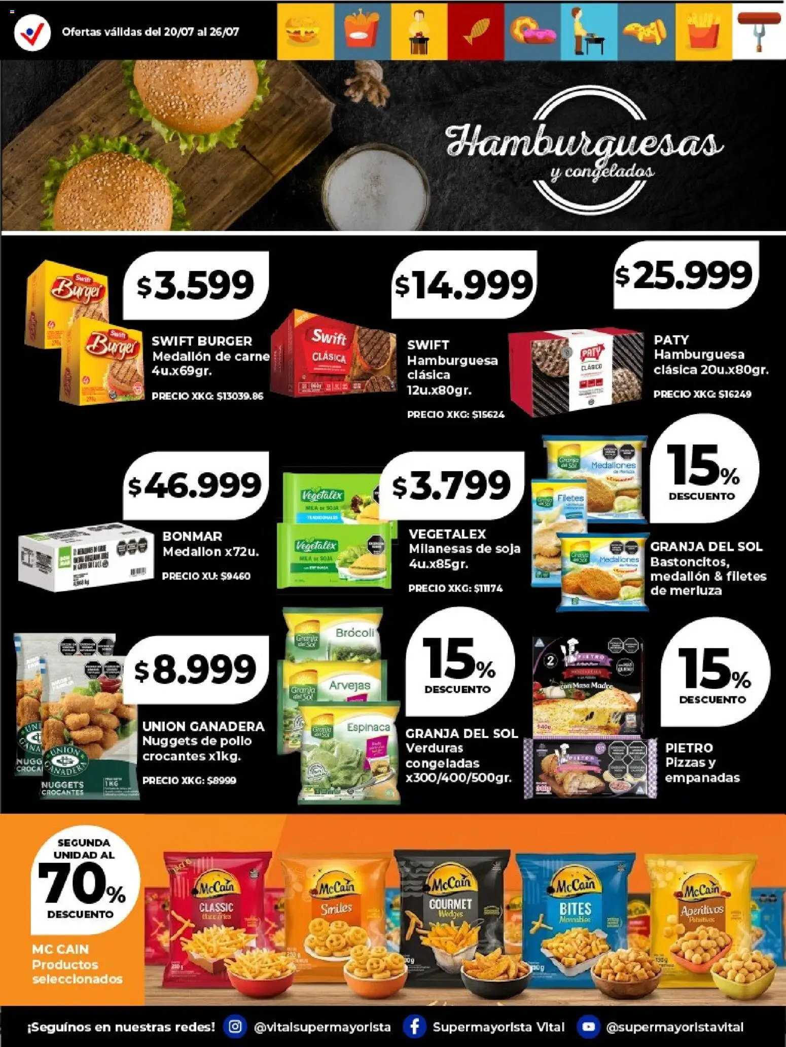 Vital - Especial de frescos │ válido desde el 20/07/2026 | Página: 7 | Productos: Pollo, Arvejas, Brocoli, Espinaca