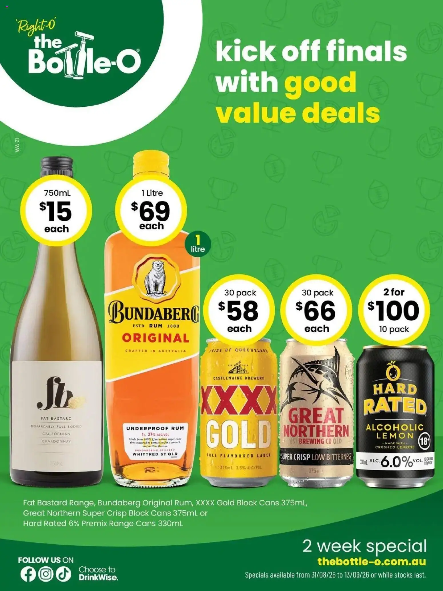 The Bottle-O catalogue Bayswater - 31/08/2026 > weekly / monthly specials | Page: 1 | Products: Rum, Lemon, Lemons