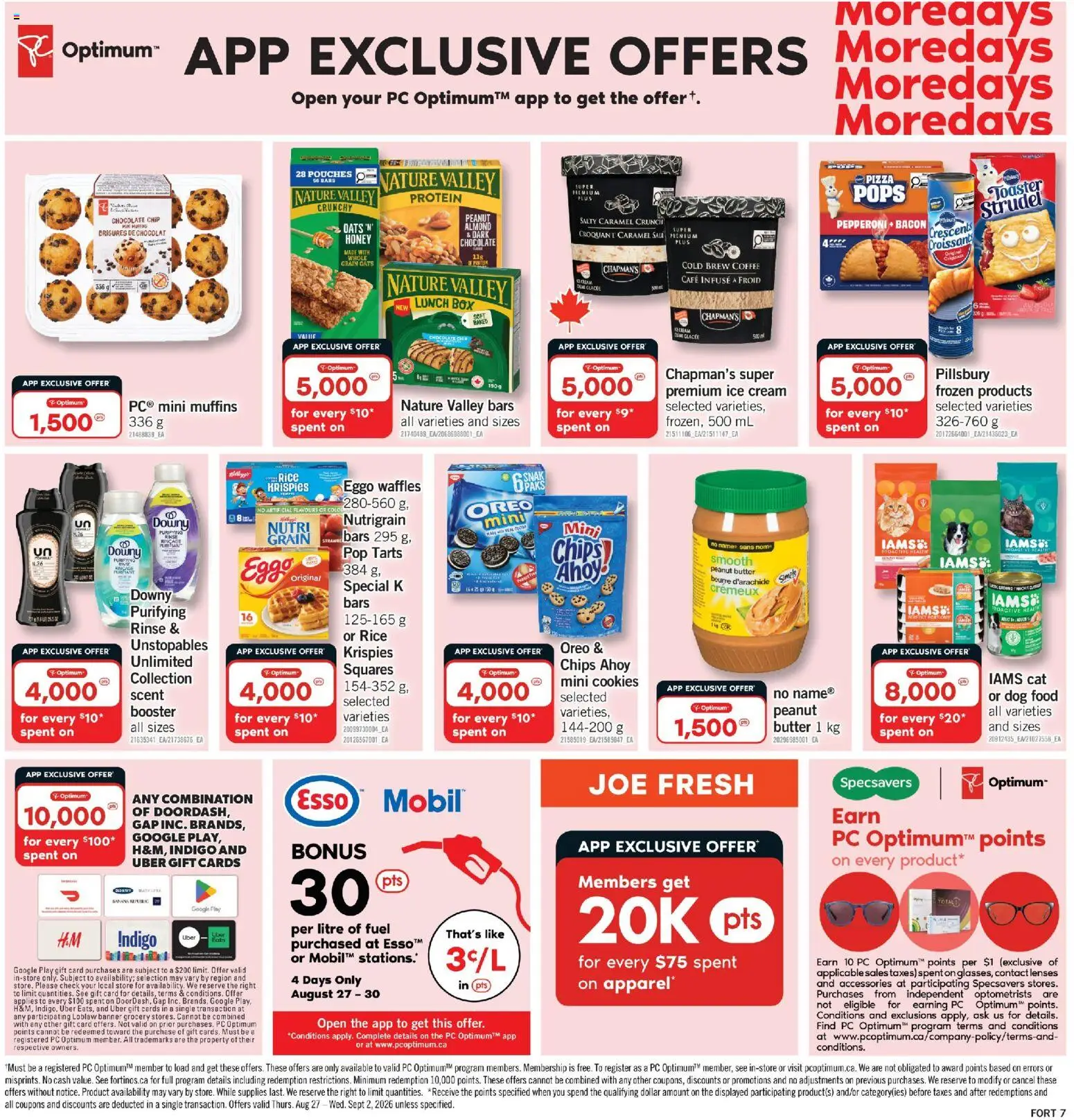 Fortinos flyer valid from Aug 27, 2026 | Page: 8 | Products: Cream, Ice cream, Croissant, Ice